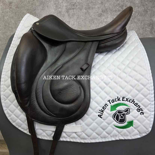 **SOLD** 2003 Antares Cadence Monoflap Dressage Saddle, 17.5" Seat, 2D Flap, MW/W Tree, Foam Panels, Full Buffalo Leather