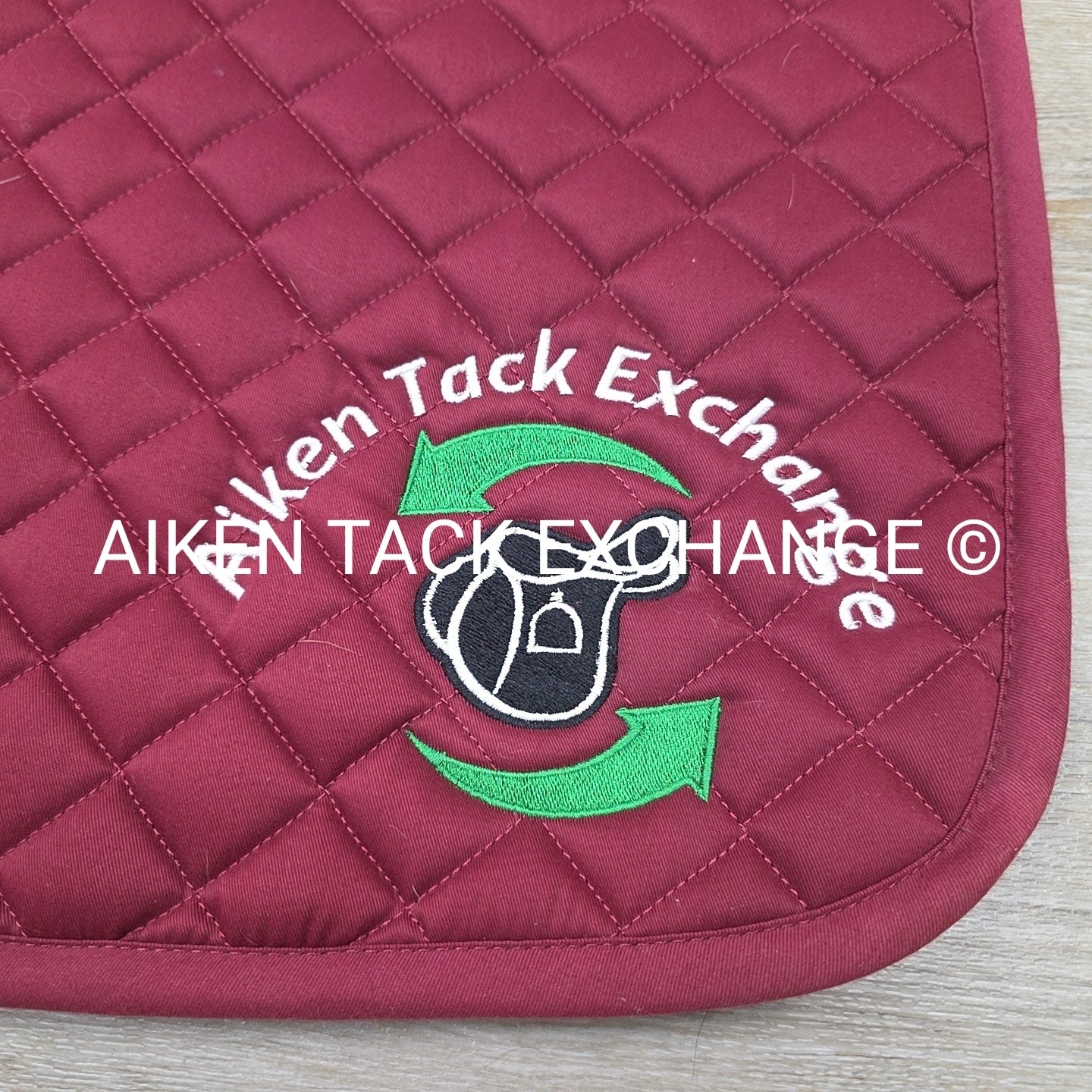 Dover Saddlery All Purpose Saddle Pad with Aiken Tack Exchange Logo, Burgundy
