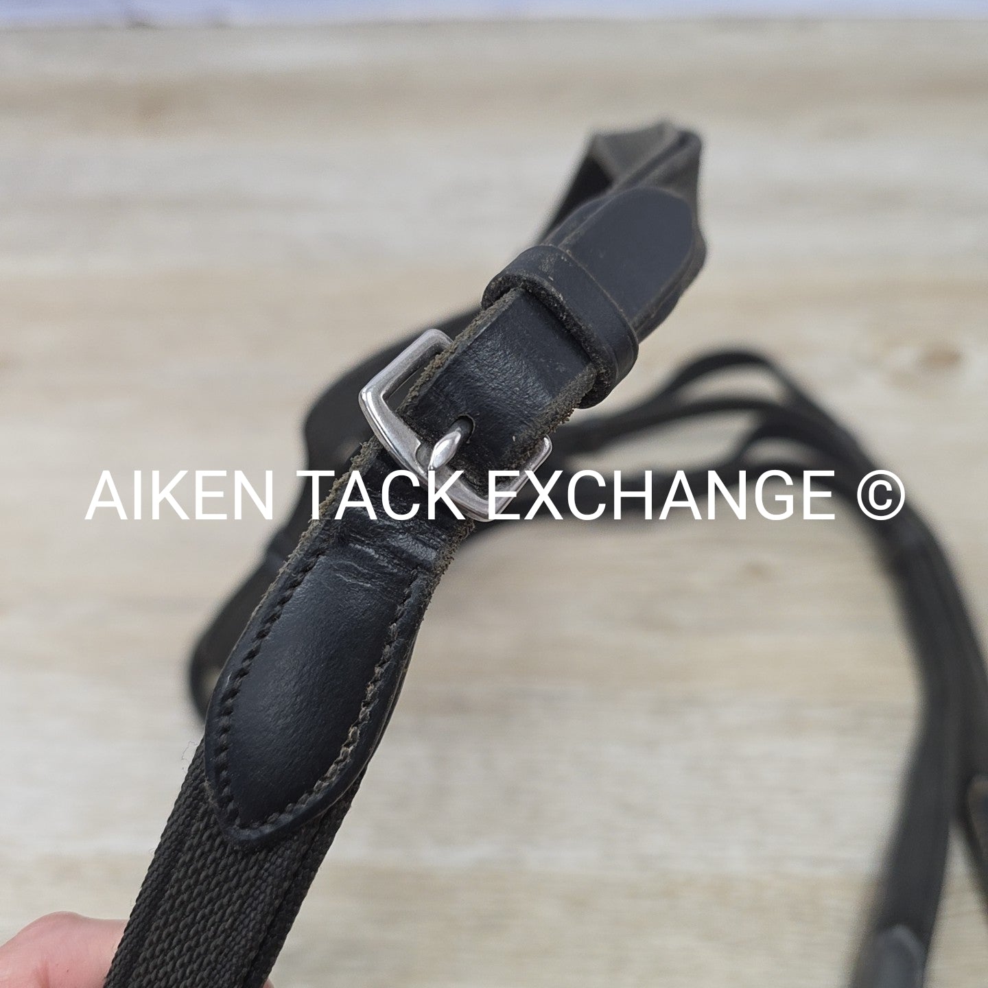 Double Layer Grip Anti-Slip Reins with Hand Loops, Black, 54"