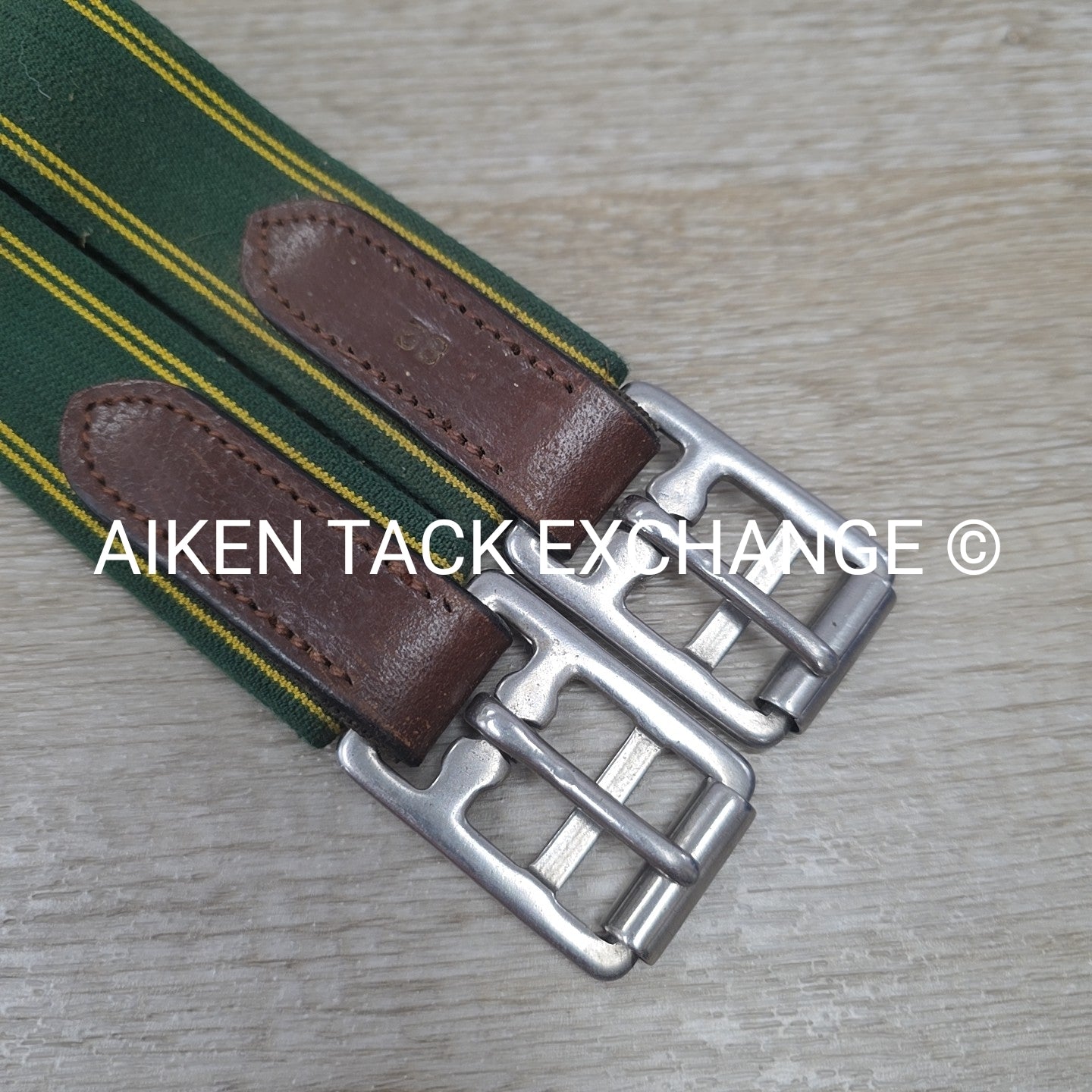 Leather Girth with Single End Elastic, Brown, 40"