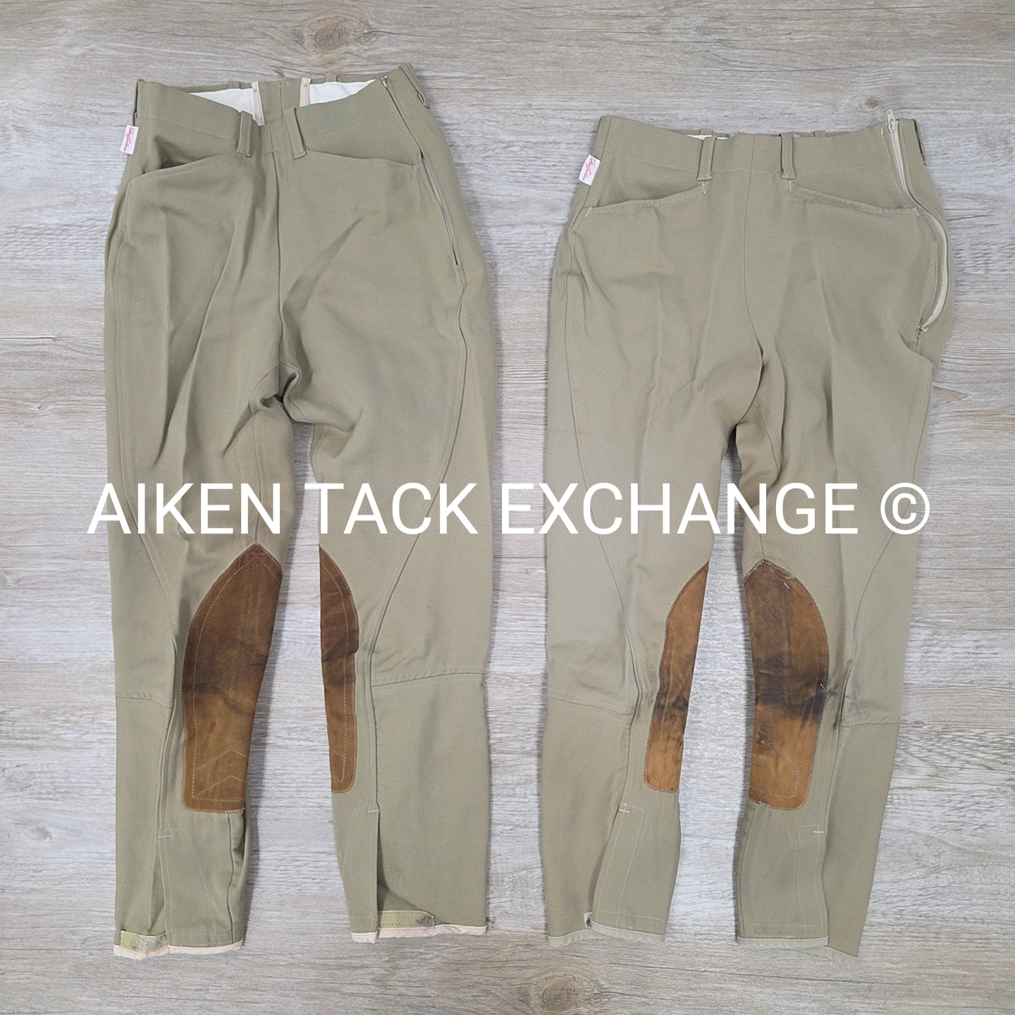 BARGAIN BUNDLE: 2 Tailored Sportsman Side Zip Knee Patch Breeches, Size 24 + 26