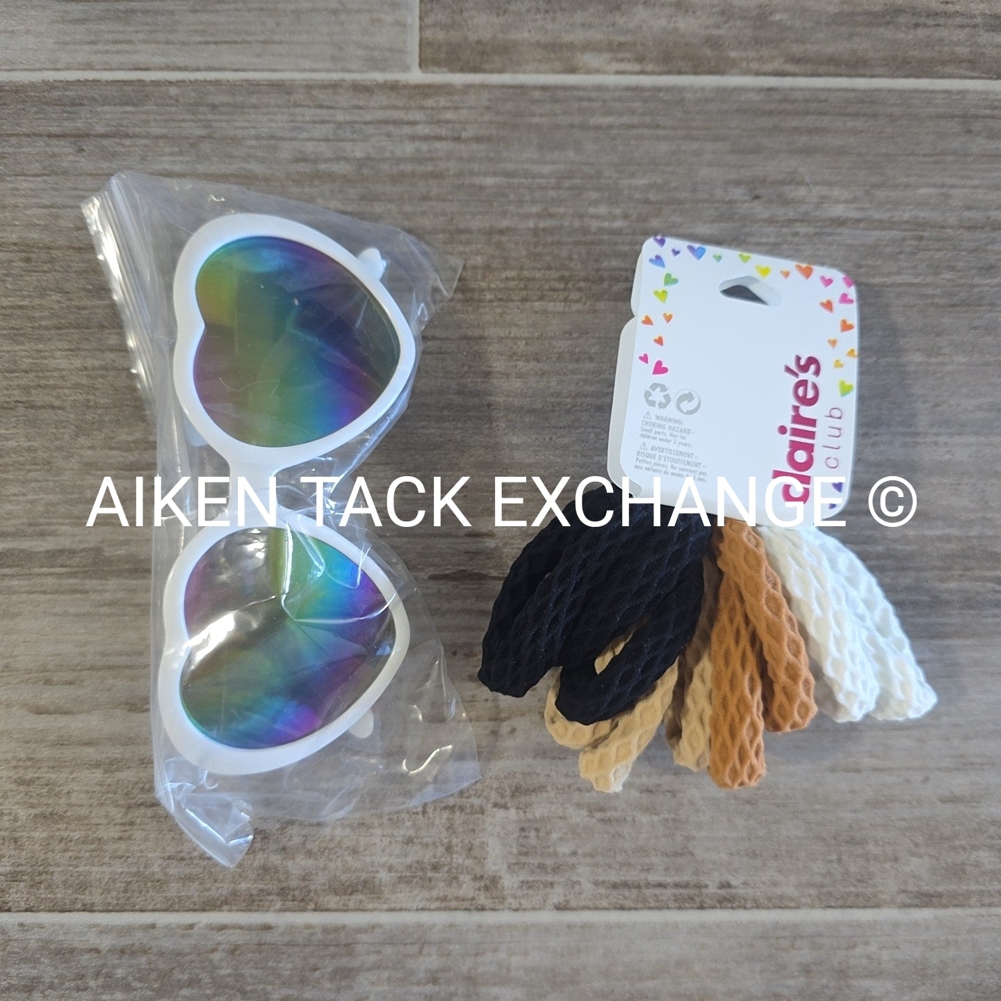Claires Bundle - 1 Pair of Sunglasses, 1 Hair Tie Set