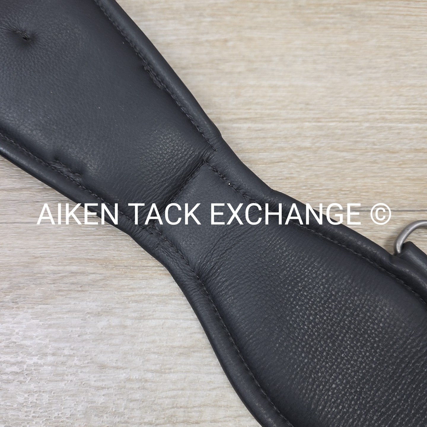 Padded Leather Contour Dressage Girth with Double End Elastic, Black, 20"