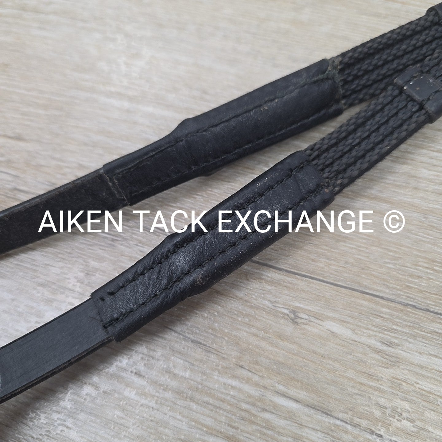Correct Connect Sure Grip Rubber Reins with 4" Stops, Black, 48"