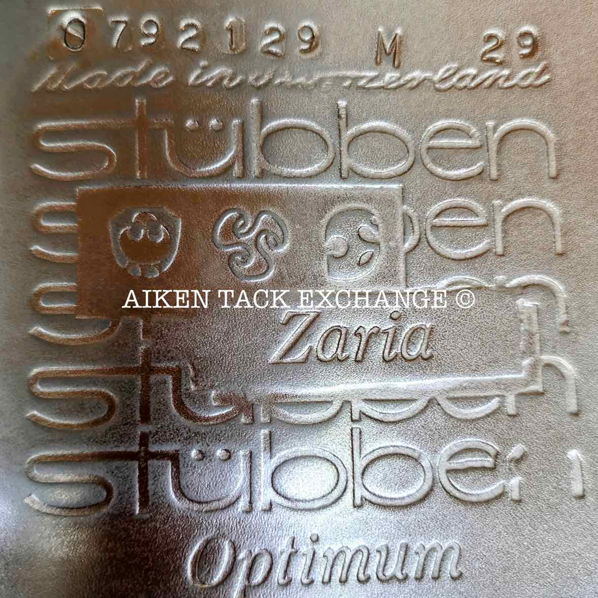 2017 Stubben Zaria Optimum Deluxe Monoflap Jump Saddle, 17.5" Seat, 29cm - Medium, Wool Flocked Panels