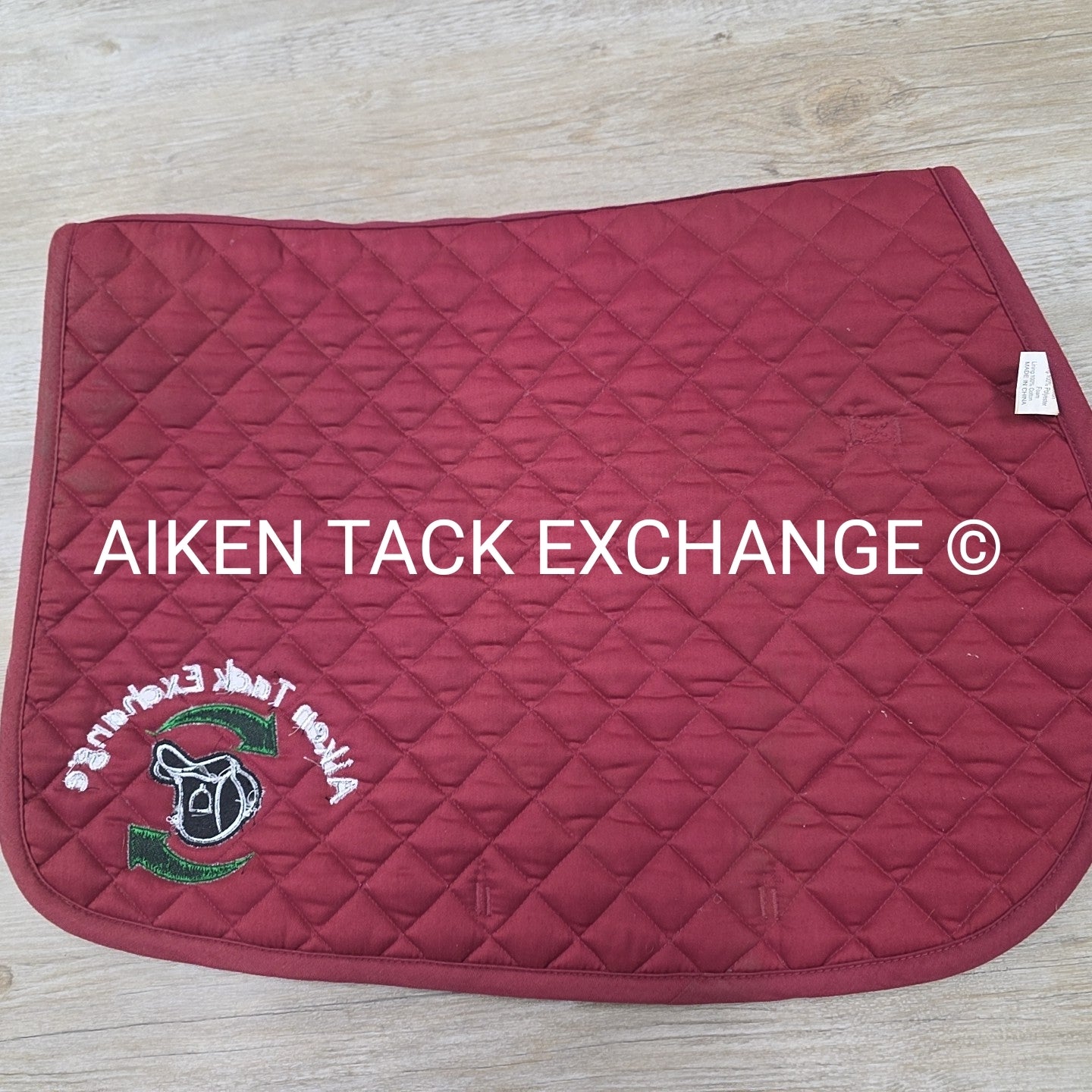 Dover Saddlery All Purpose Saddle Pad with Aiken Tack Exchange Logo, Burgundy