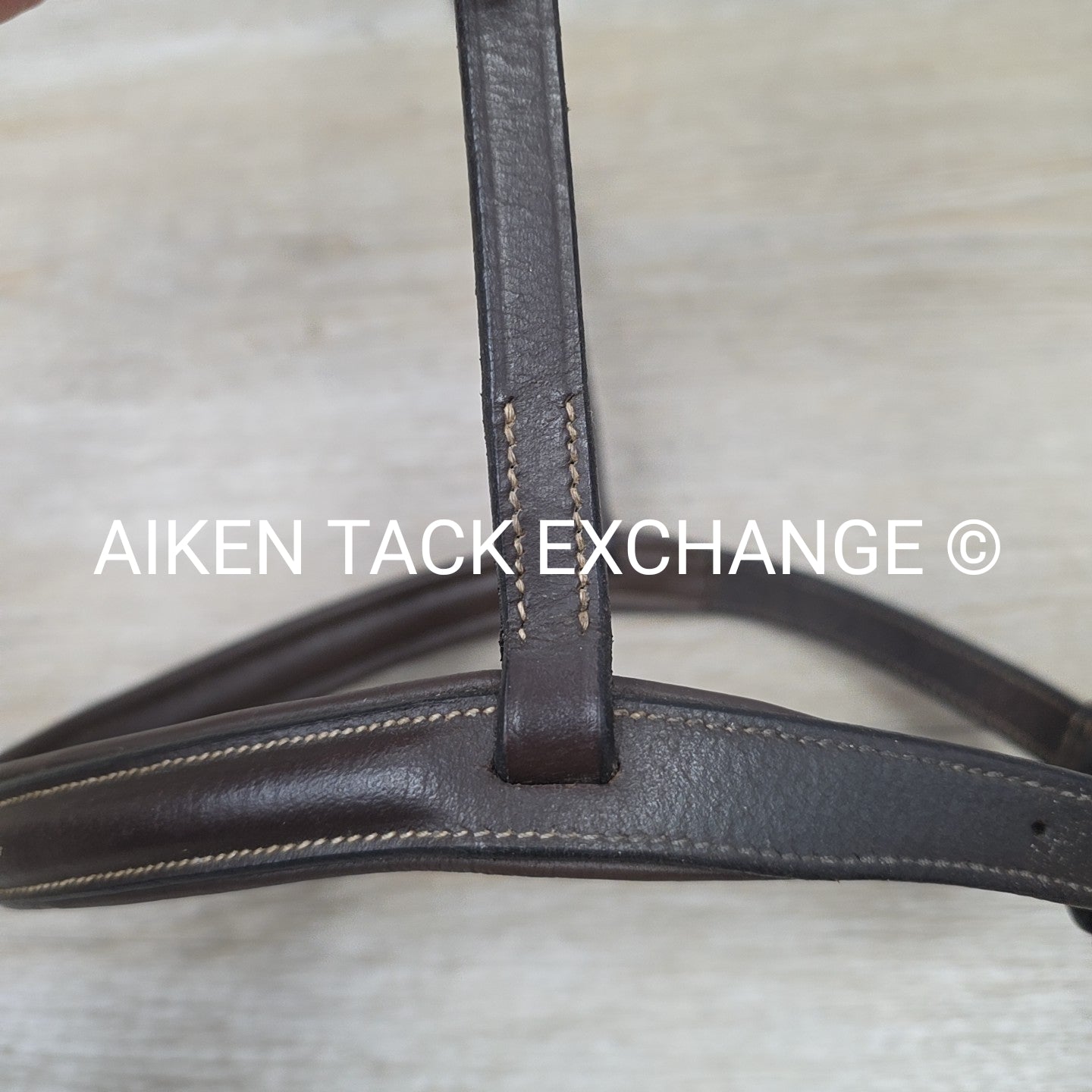 Padded Fancy Stitch Noseband, Brown, Size Full