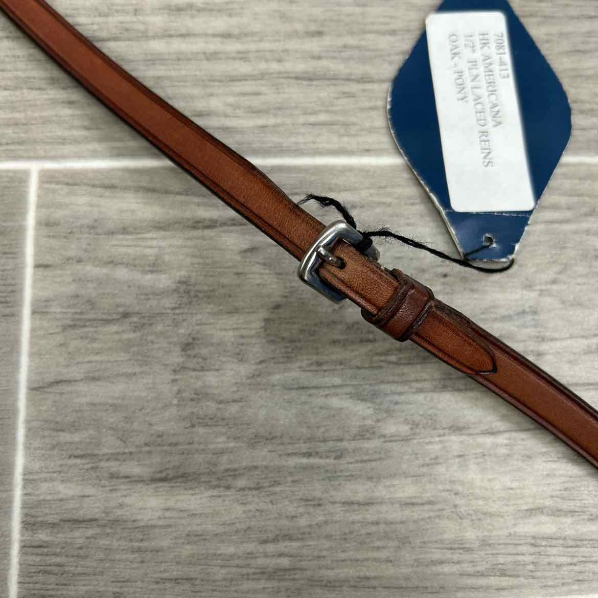 Harmohn Kraft Flat Laced Reins, Brown, 1/2" x 50", Brand New