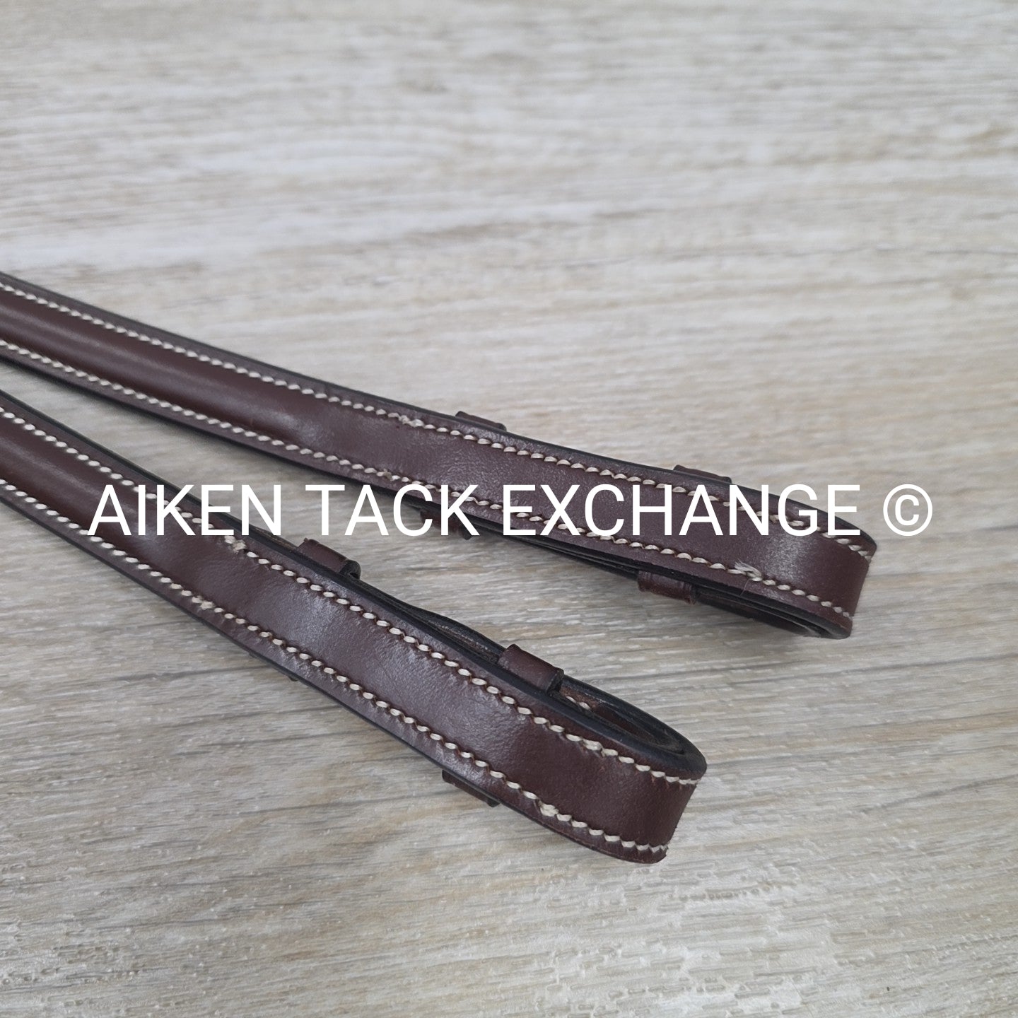 KL Select Red Barn Round Raised Fancy Stitch Laced Reins, Brown, Size Full