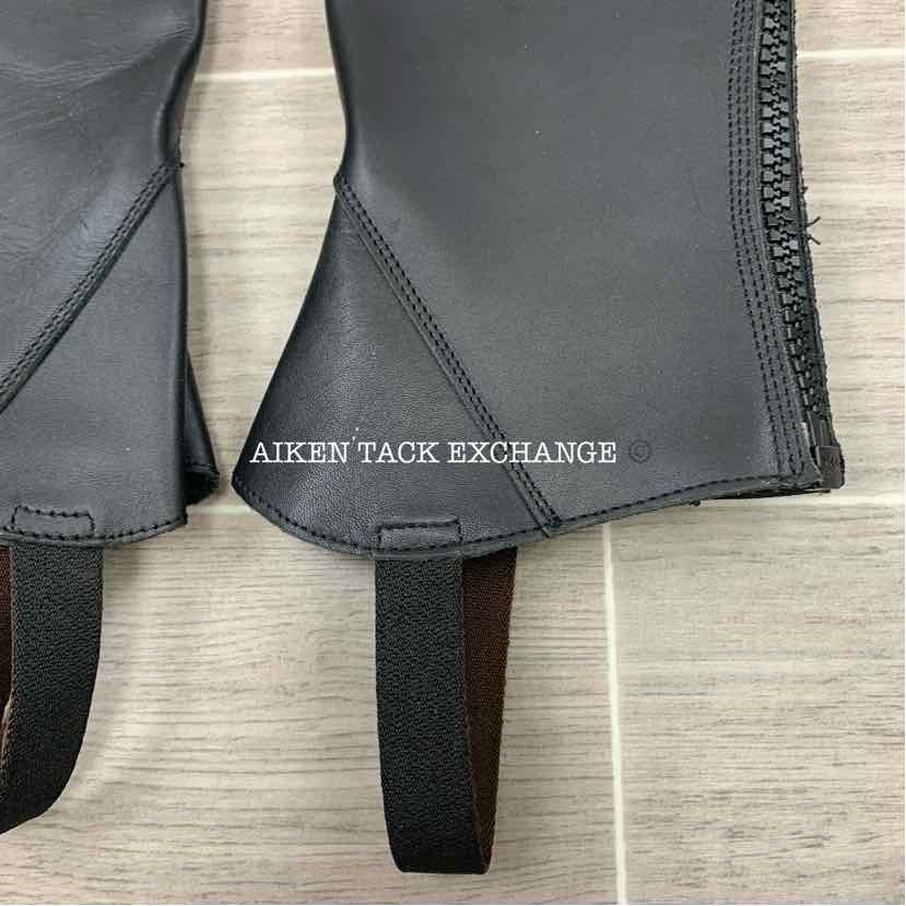 Huntley Equestrian Premium Leather Half Chap, Size X-Small Short