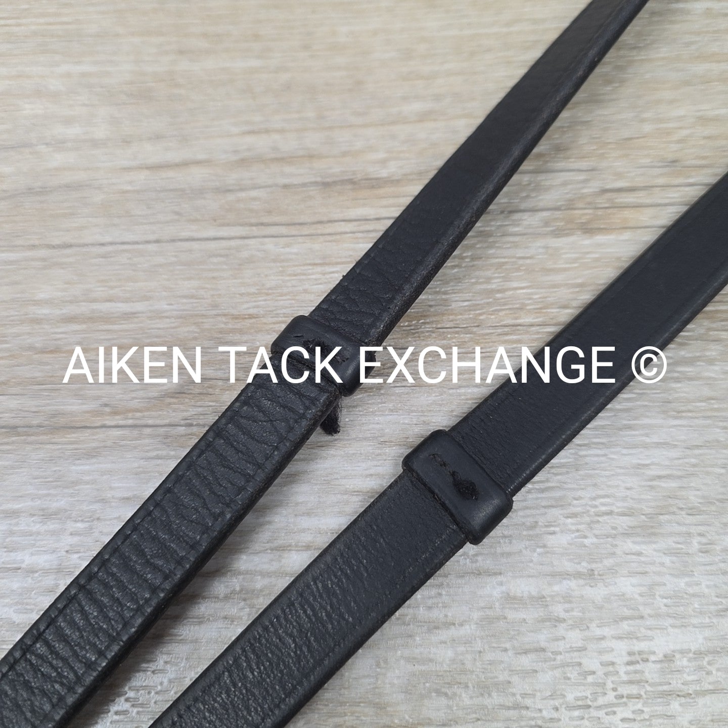 Leather Reins with Hand Stops, Black, Size Full