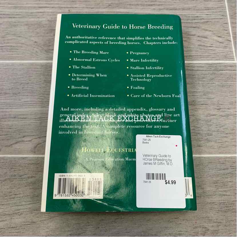 Veterinary Guide to HOrse BReeding by James M Giffin, M.D.
