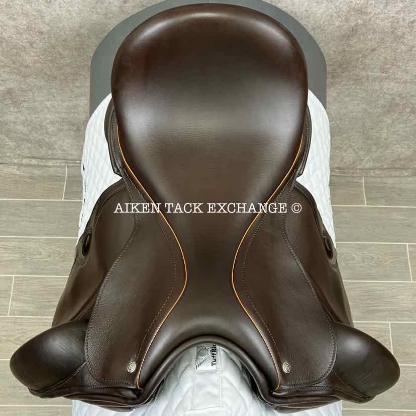 2016 Custom Saddlery Santa Cruz R Monoflap Dressage Saddle, 17.5" Seat, Adjustable Tree, Wool Flocked Panels