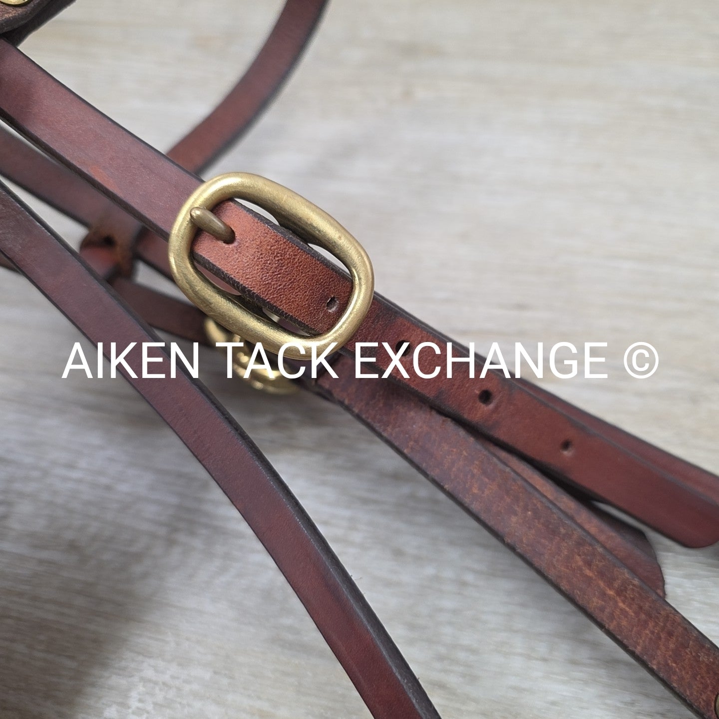 Circle Y Browband Headstall with Matching Reins, Brown, Size Full