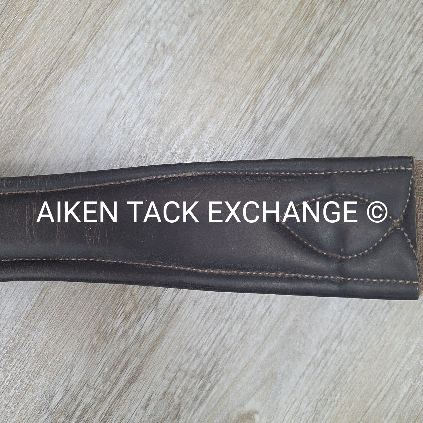 SmartPak Fancy Stitch Girth with Elastic on One Side, Brown, 48"