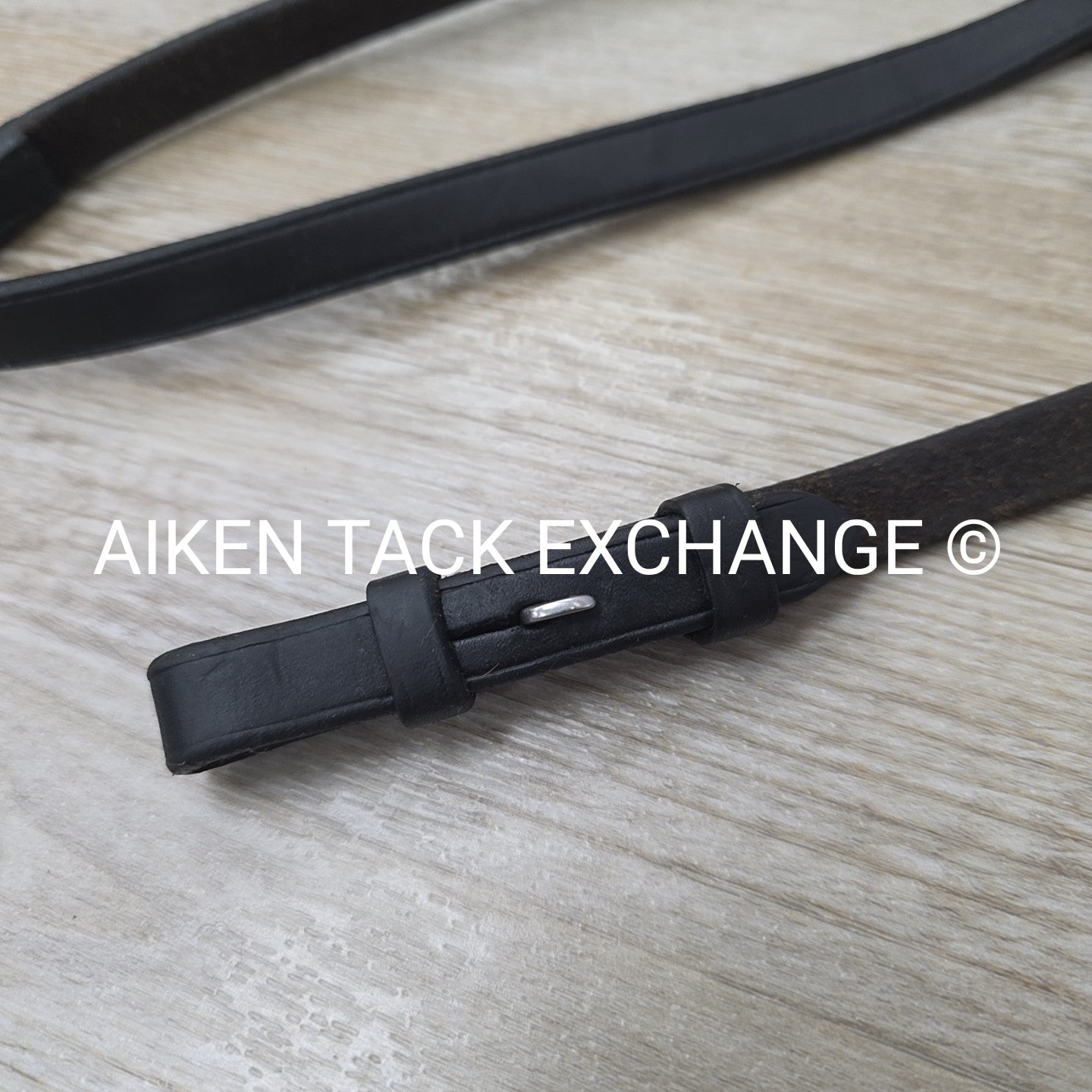 Leather Reins with Hand Stops, Black, 60"