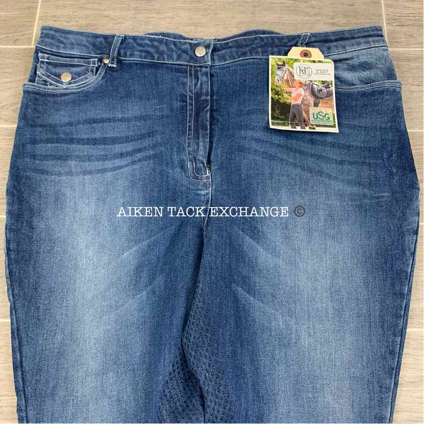 KL Select USG Marina Silicone Full Seat Breeches, Size 34