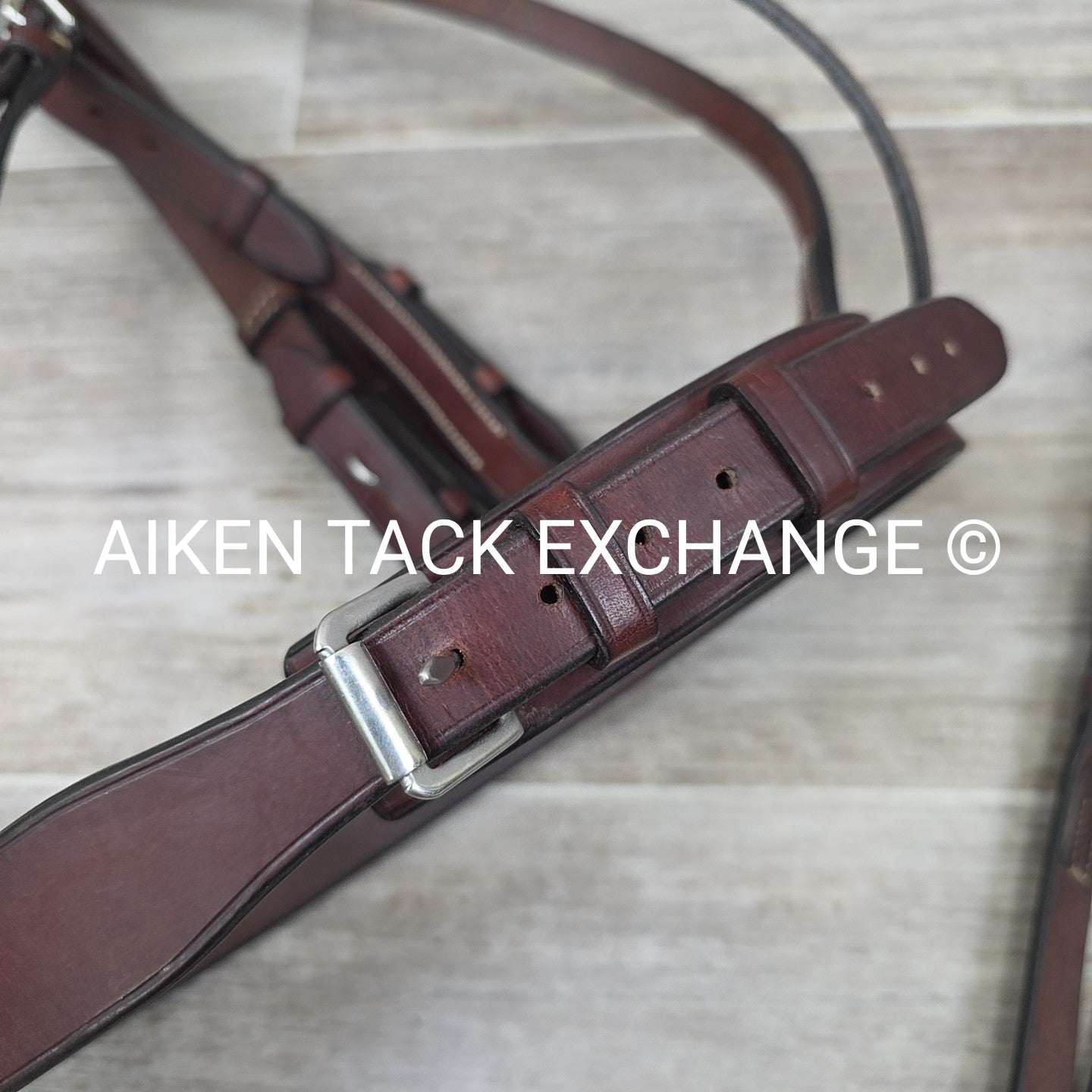 Showmark Flat Hunt Bridle with Laced Reins, Brown, Oversize