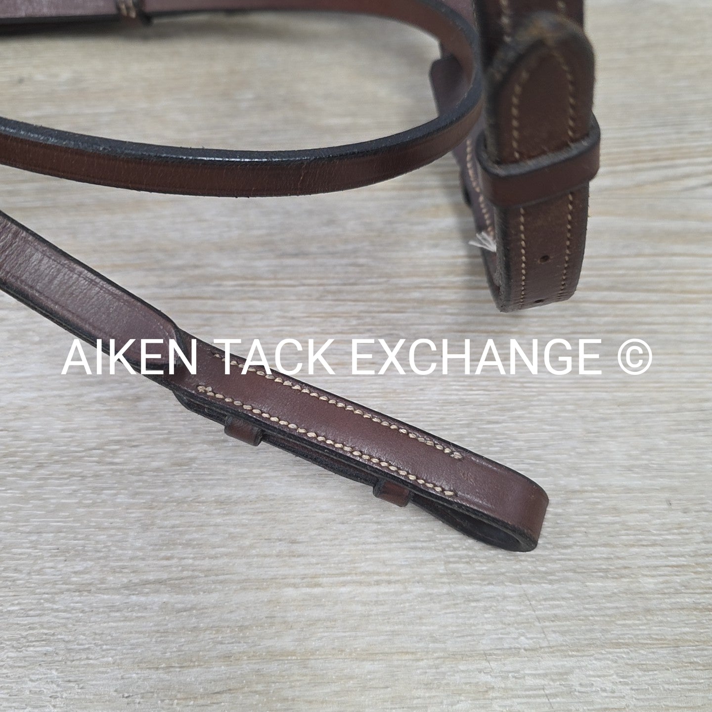 Plain Square Raised Bridle, No Reins, Brown, Size Full