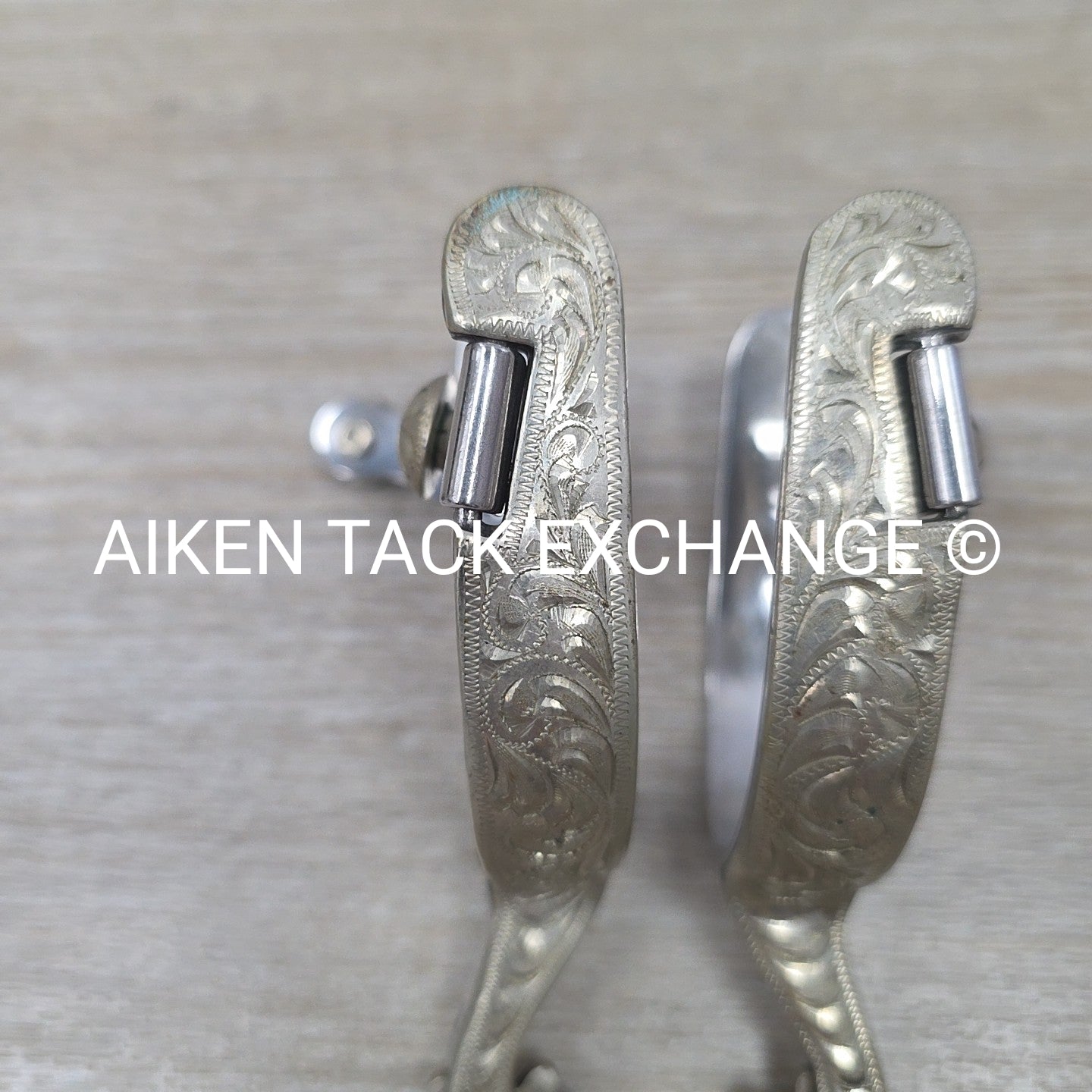 Engraved Western Rowel Spurs, No Straps
