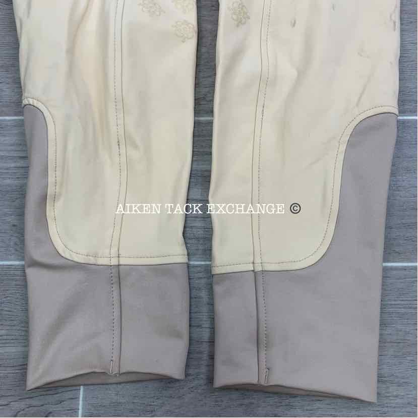 Espoir Equestrian Bamboo Silicone Grip Knee Patch Breeches, Size US 34 IT 48