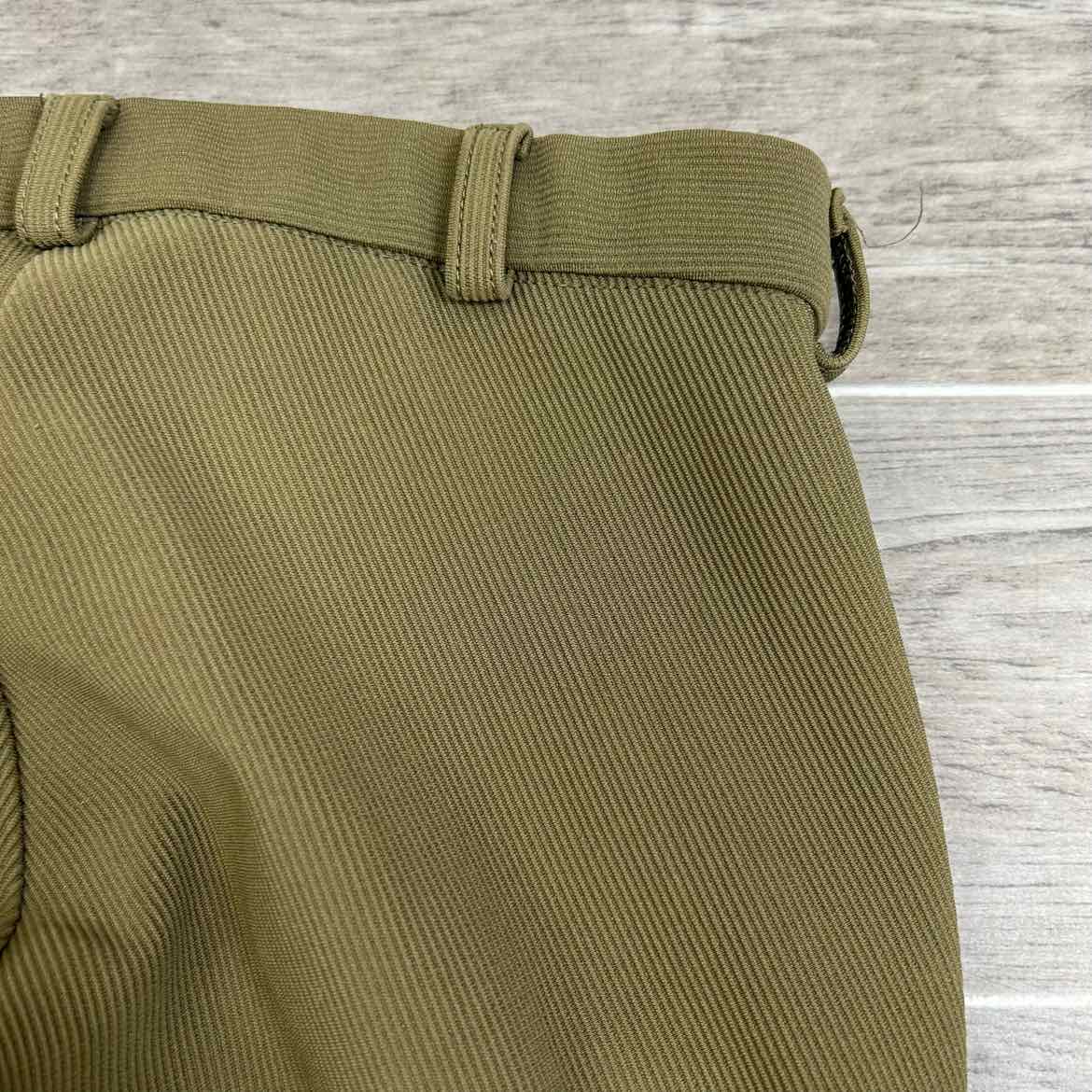 TuffRider Low-Rise Ribbed Knee Patch Breeches, Sage, Women's 26 L