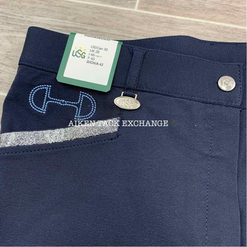 KL Select USG "Meghan" Silicone Full Seat Breeches, Size 30