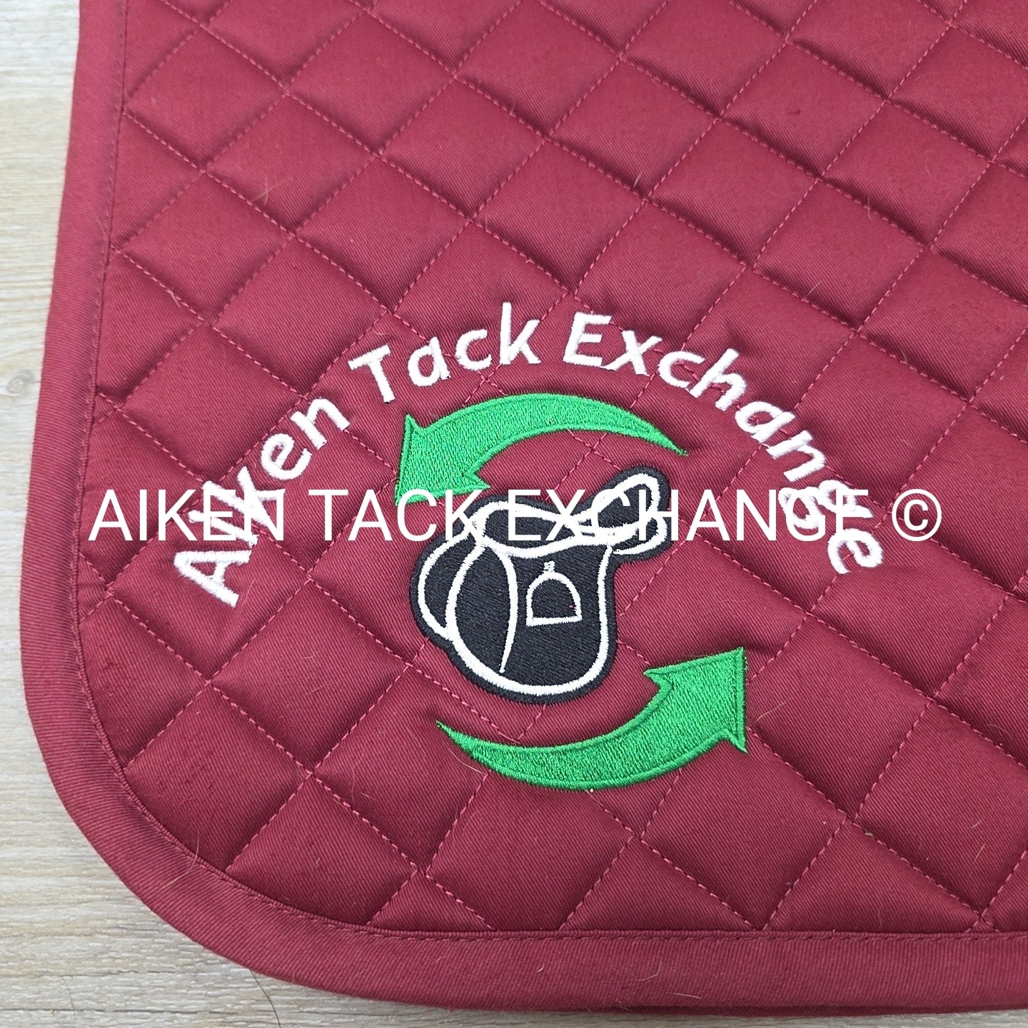 Dover Saddlery All Purpose Saddle Pad with Aiken Tack Exchange Logo, Burgundy
