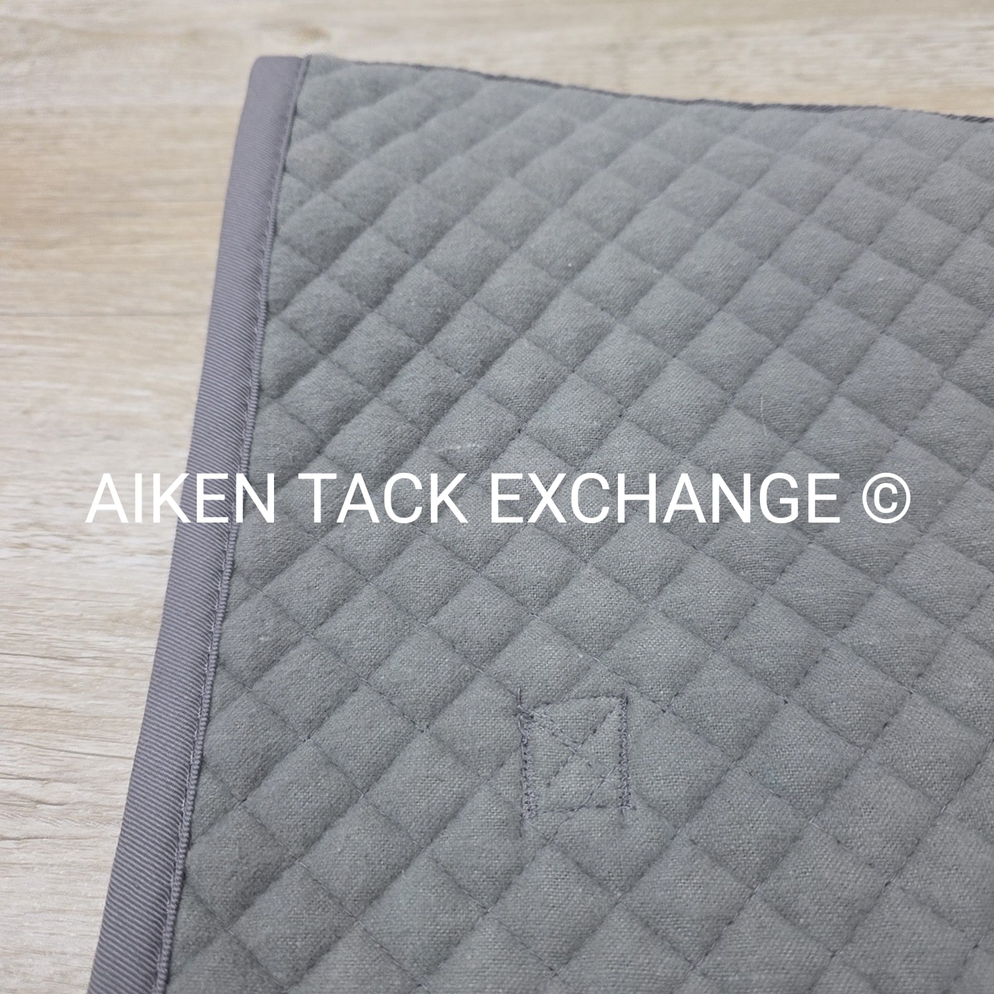 Dover Saddlery Dressage Saddle Pad, Grey with Black Piping