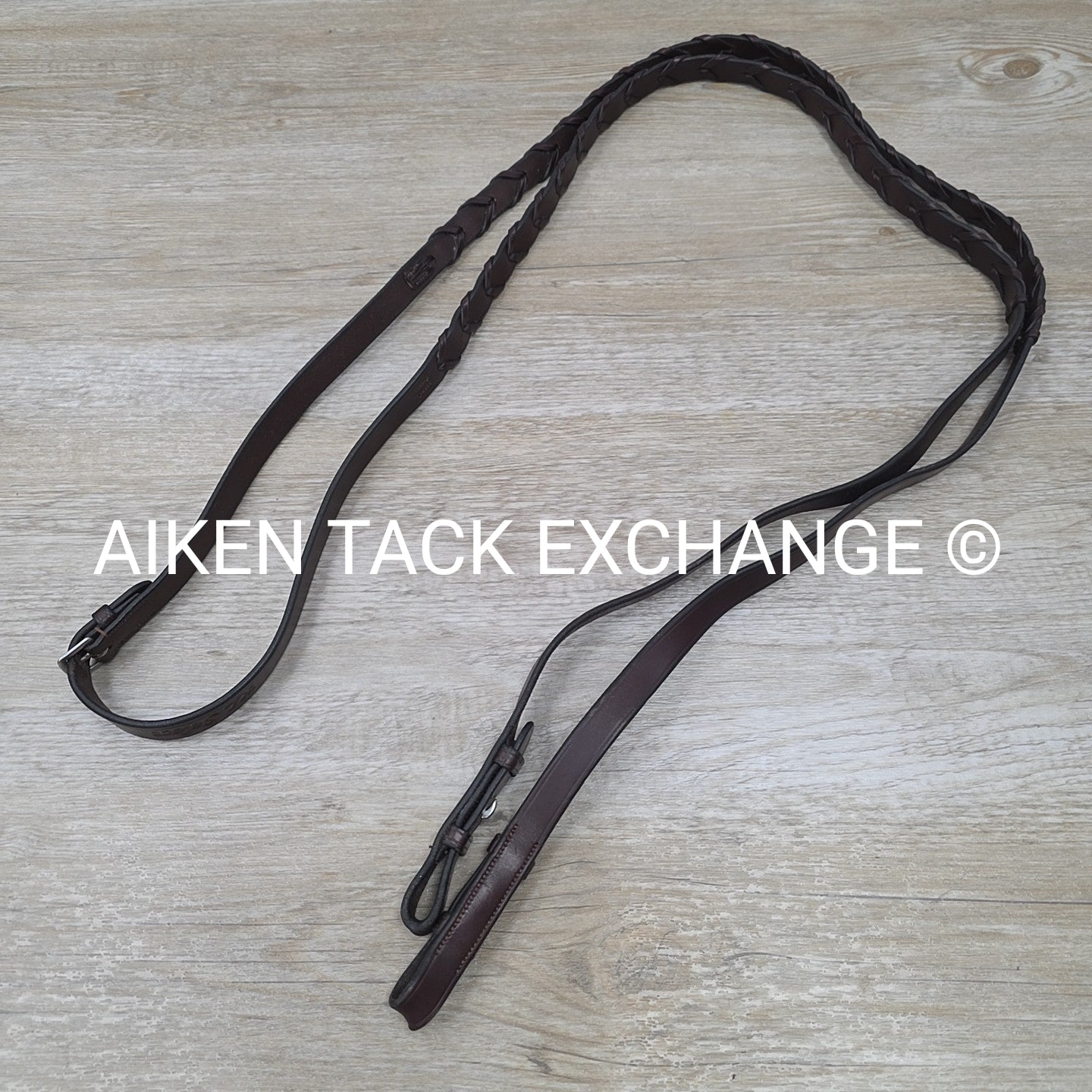 KL Select Flat Laced Reins, Brown, 58"