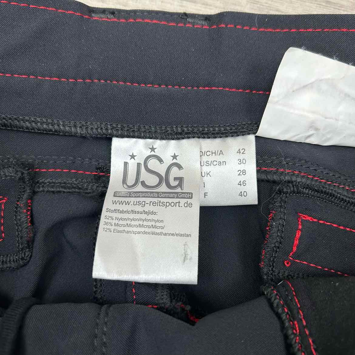 KL Select USG "IDA Smart" Silicone Grip Full Seat Breeches, Size 30