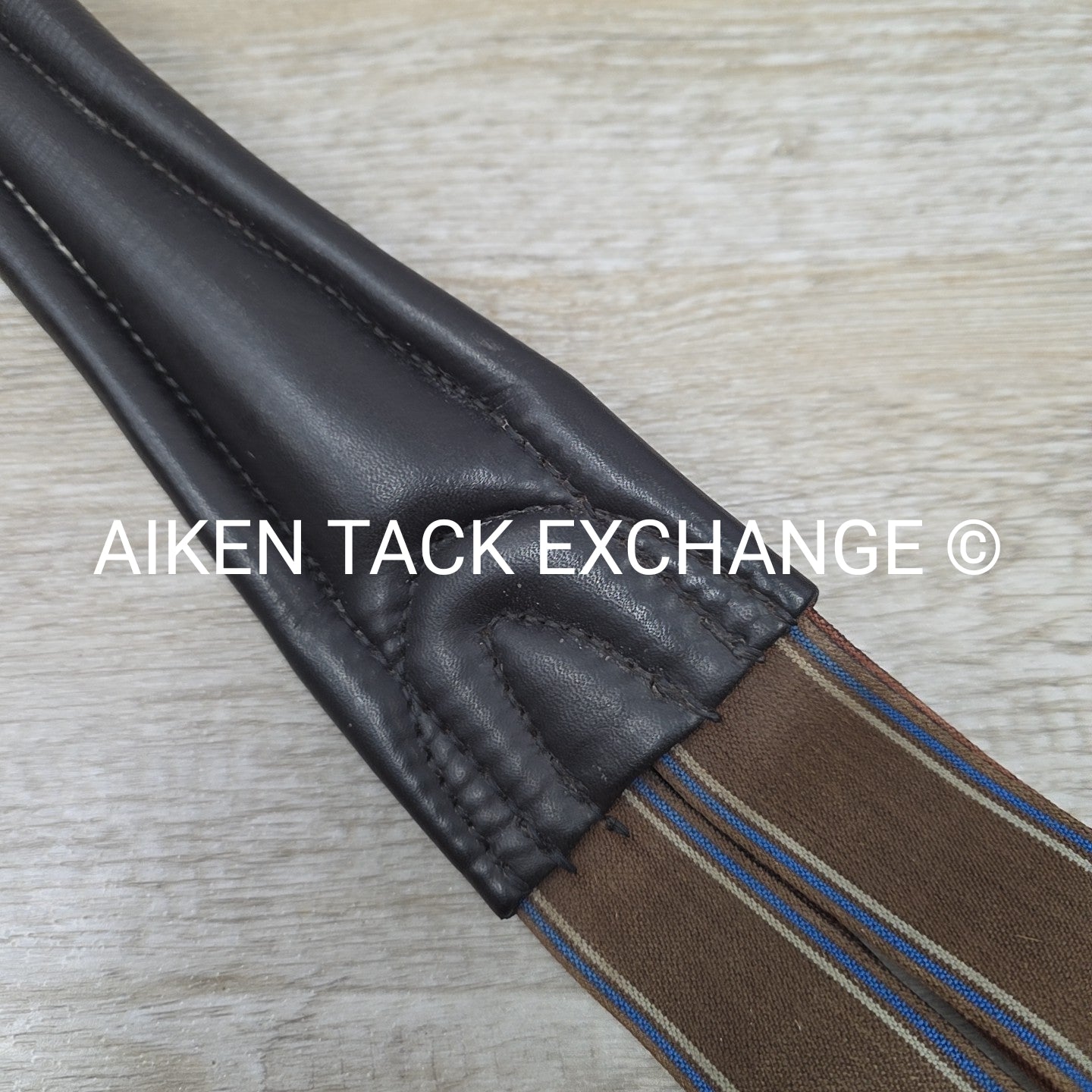 Stubben Leather Girth with Double End Elastic, Brown, 47" (120 cm)