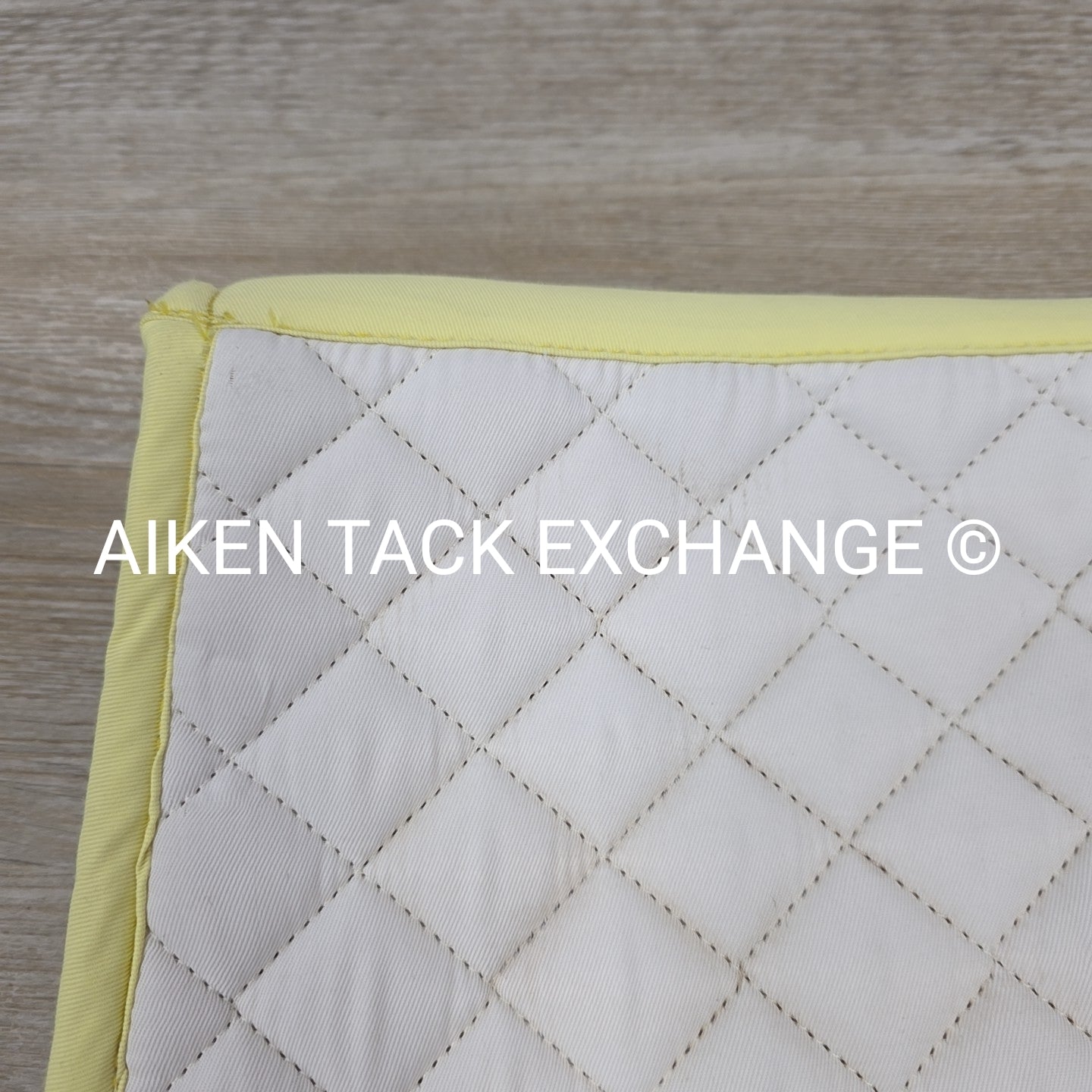 Dover Saddlery All Purpose Pony Saddle Pad, White with Yellow Trim