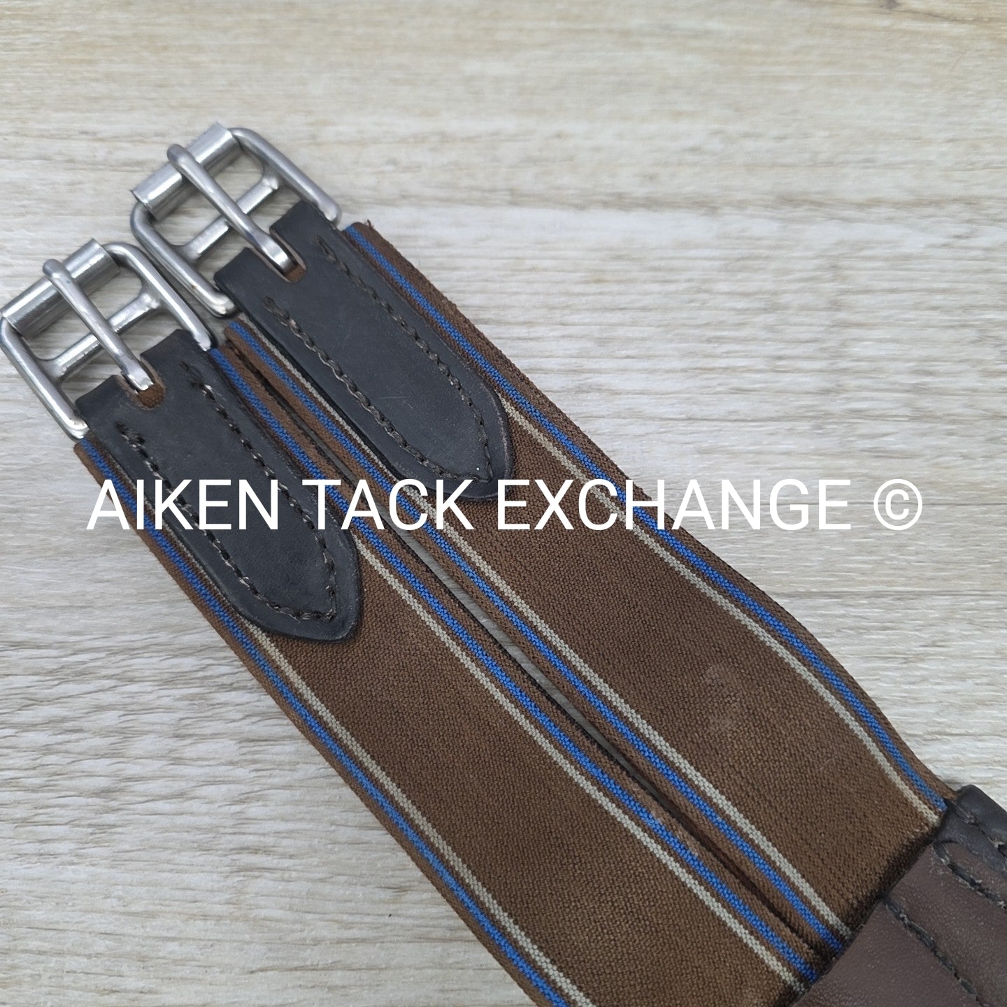 Stubben Leather Girth with Double End Elastic, Brown, 47" (120 cm)