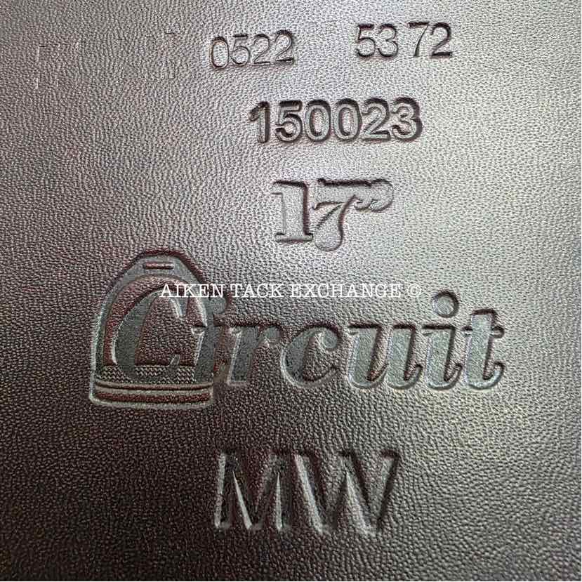 2022 Circuit by Dover Saddlery Premier Monoflap Jump Saddle, 17" Seat, Medium Wide Tree, Wool Flocked Panels