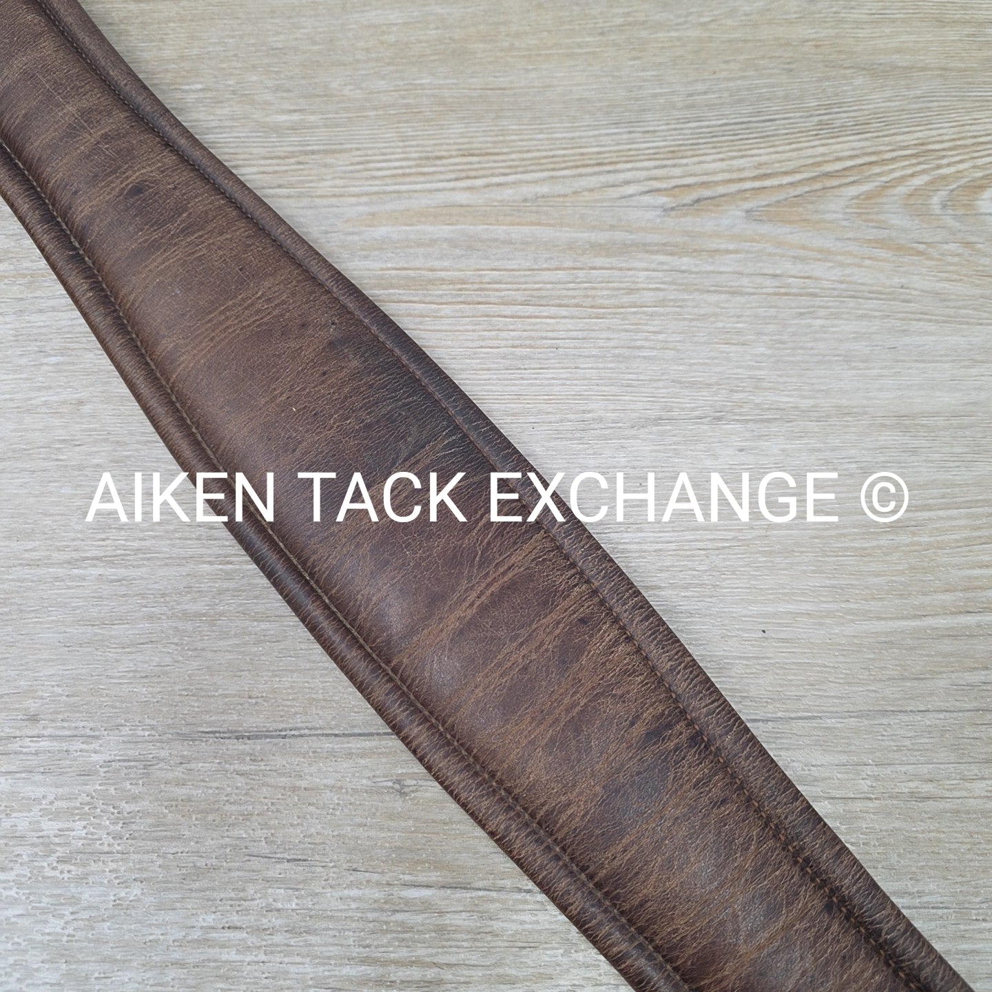 Mortack Leather Girth with Single End Elastic, Brown, 48"