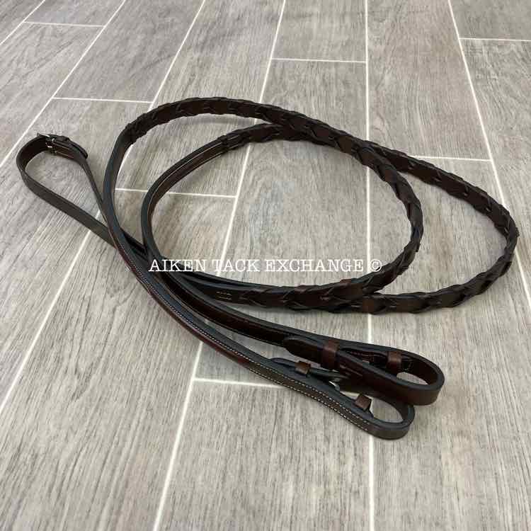 KL Select Red Barn Raised Fancy Stitch Laced Reins 54" Like-New
