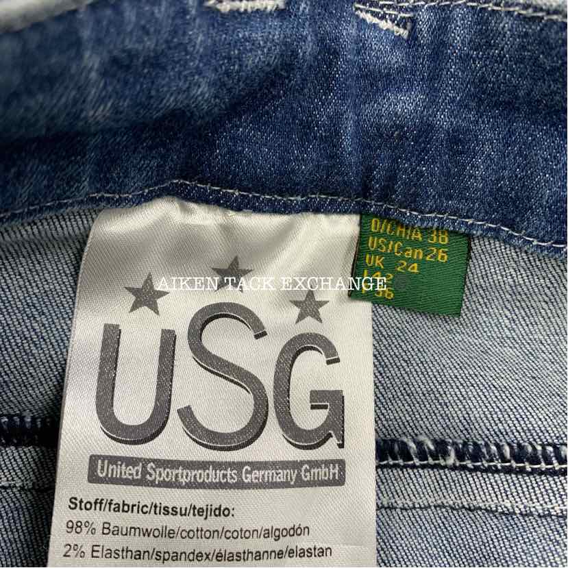 KL Select USG Marina Silicone Full Seat Breeches, Size 26