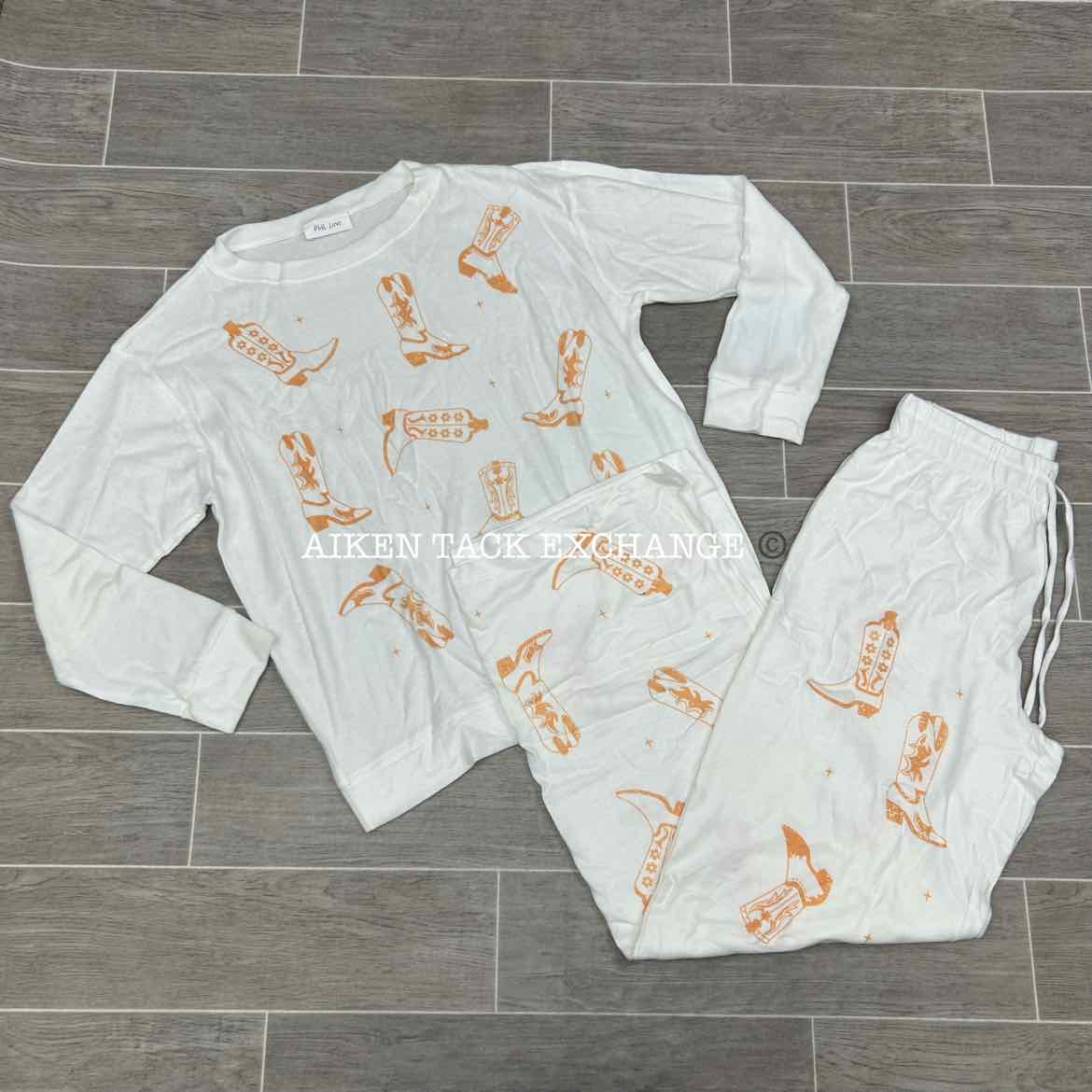 Phil Love Loungewear Set, Top & Bottom, Size Medium