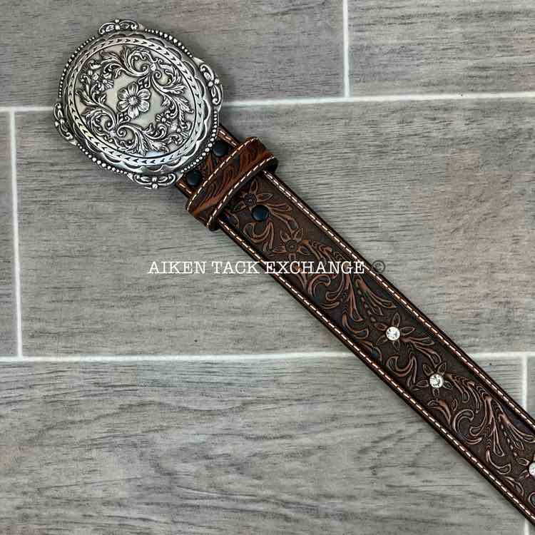 Shyanne Leather Belt with Nocona Belt Buckle, Size Large