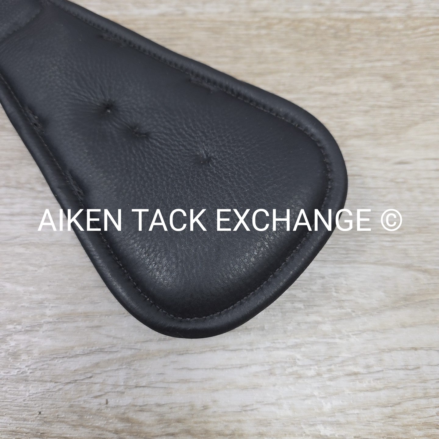 Padded Leather Contour Dressage Girth with Double End Elastic, Black, 20"