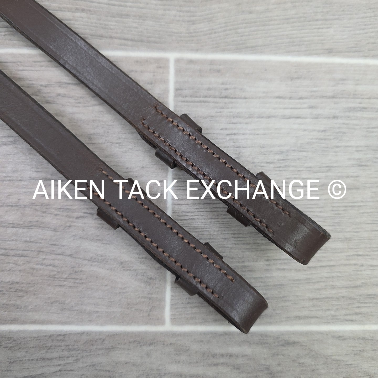 Plain Flat Leather Reins, Brown, 55"