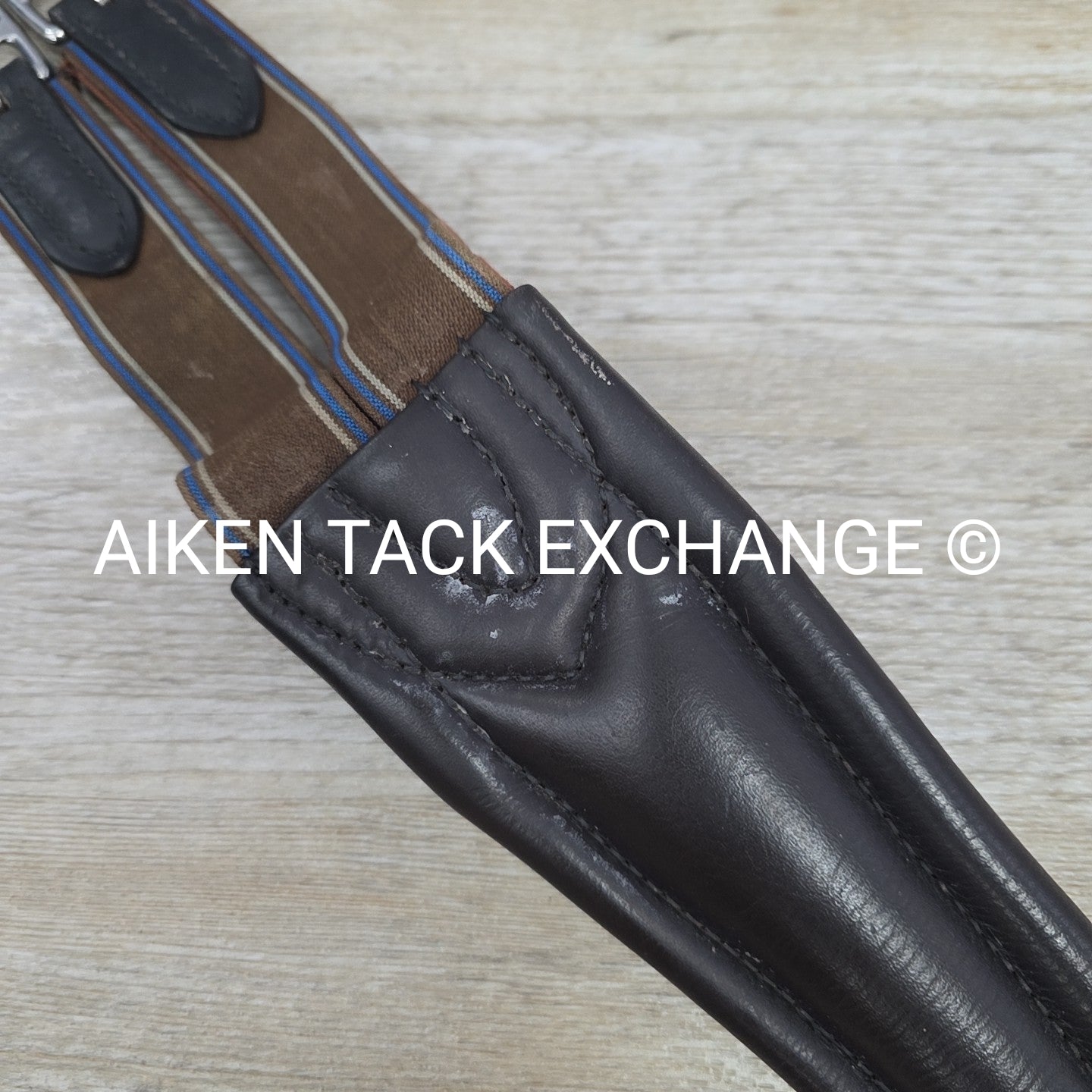 Stubben Leather Girth with Double End Elastic, Brown, 47" (120 cm)