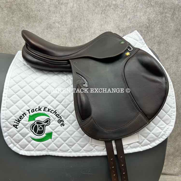 **SOLD** 2021 Prestige Passion K Monoflap Jump Saddle, 17" Seat, 34 Tree - MW, Wool Flocked Panels