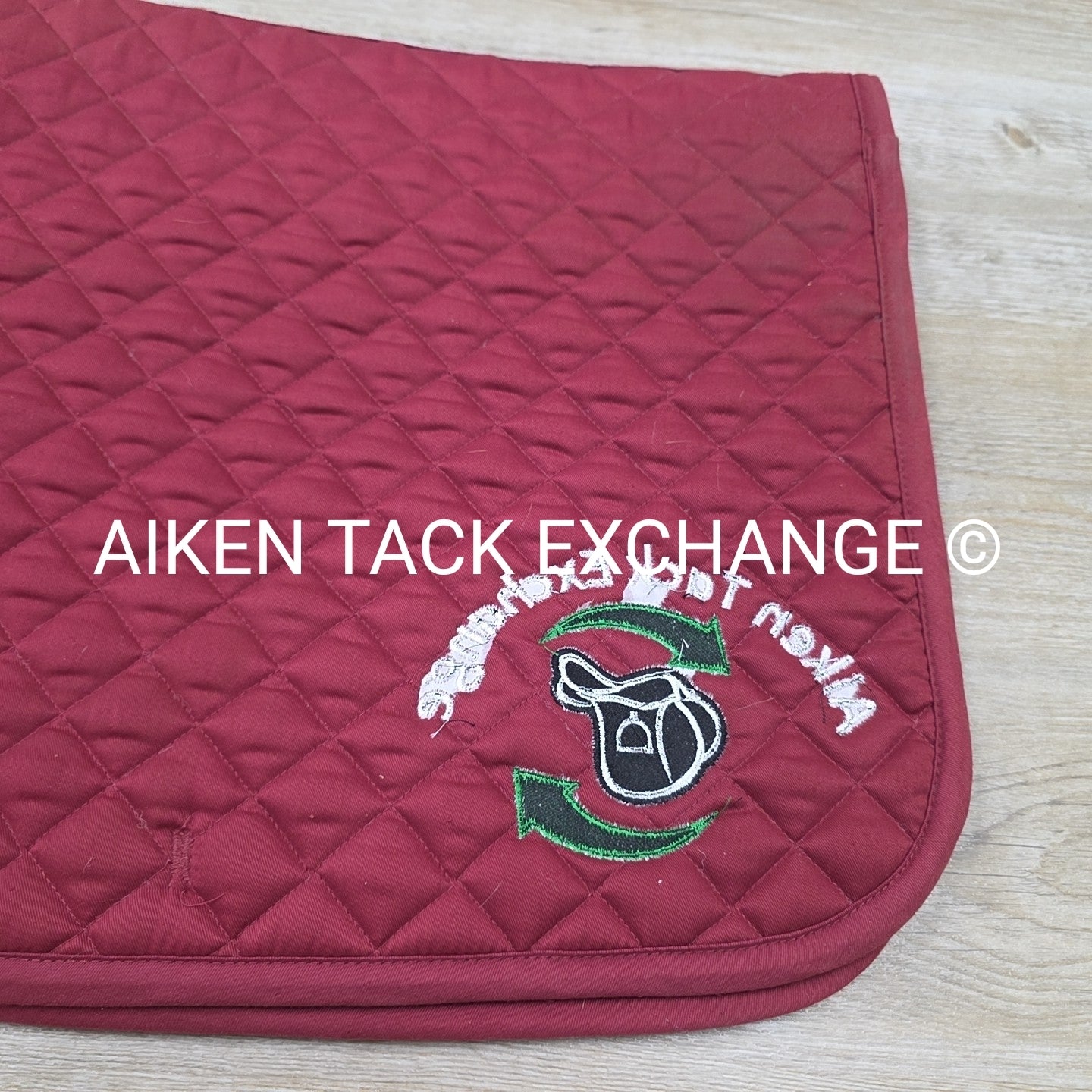 Dover Saddlery All Purpose Saddle Pad with Aiken Tack Exchange Logo, Burgundy