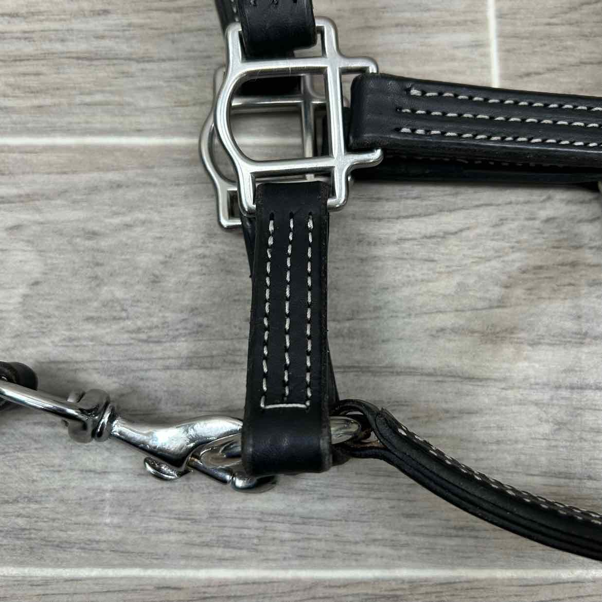 Green Hill Collection Leather Halter with Matching Lead, Size Foal / Mini