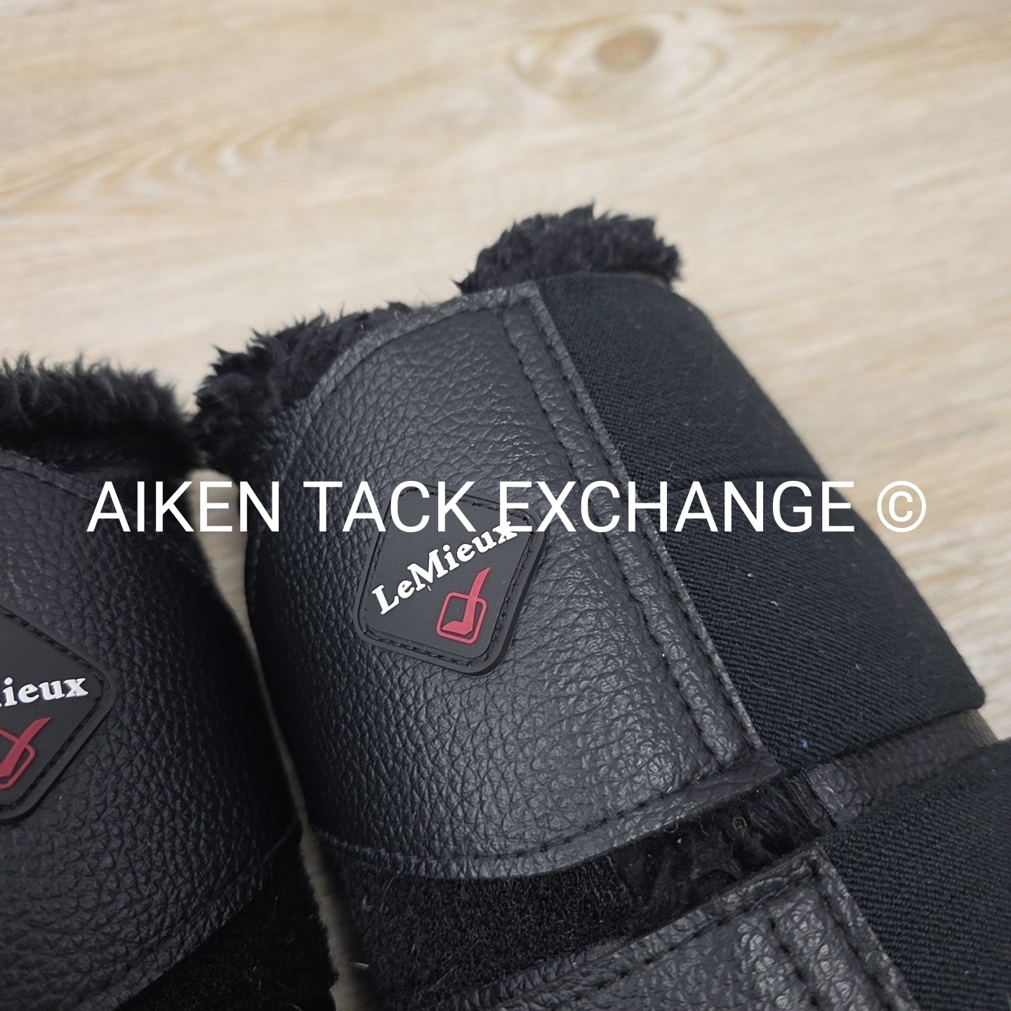 LeMieux Fleece Lined Brushing Boots, Black, Size Large