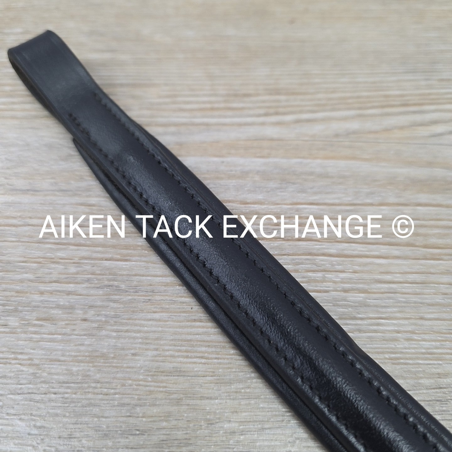Padded Plain Raised Browband, Black, 15"
