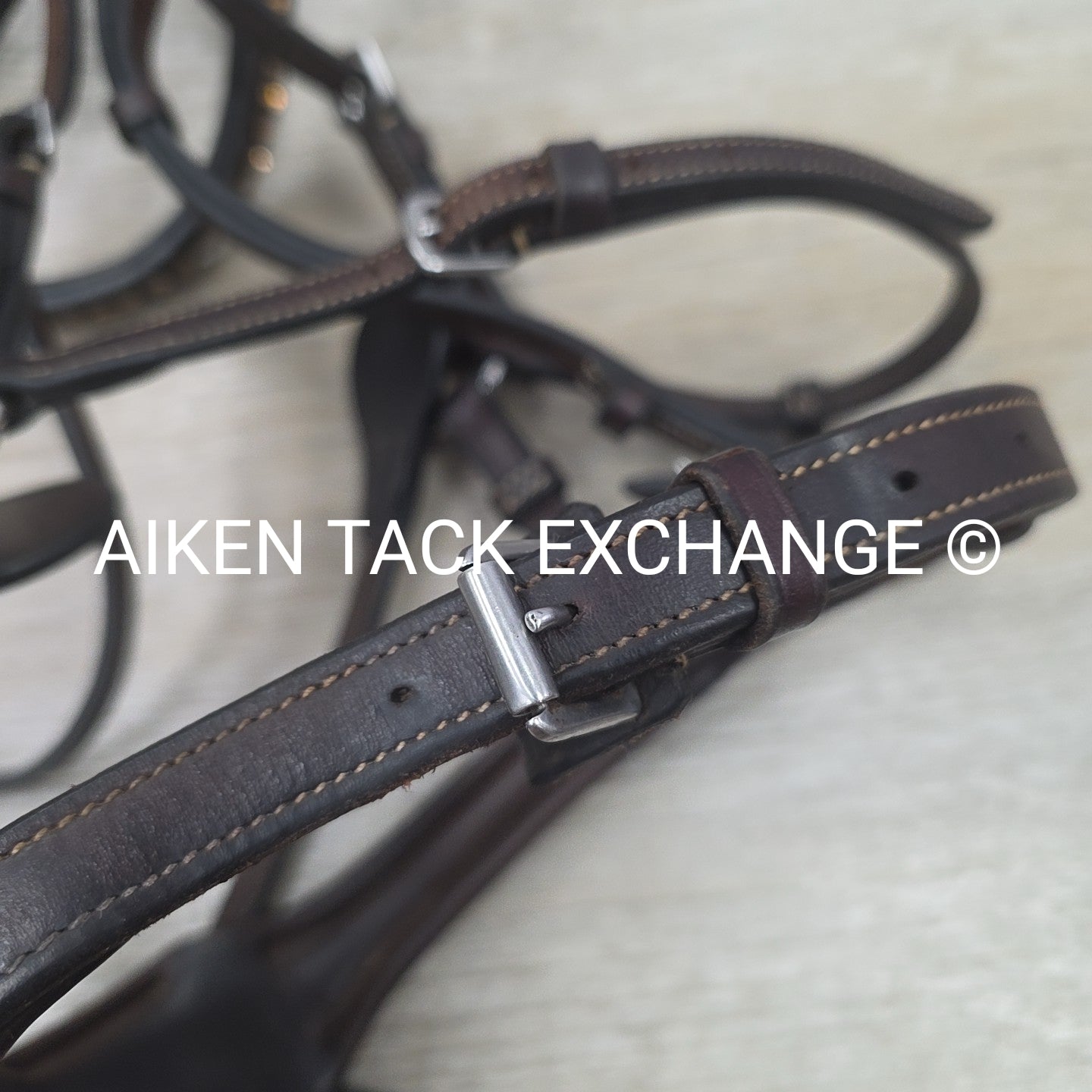 Nunn Finer Arianna Bridle with Halter Ego Bling Browband, No Reins, Brown, Full