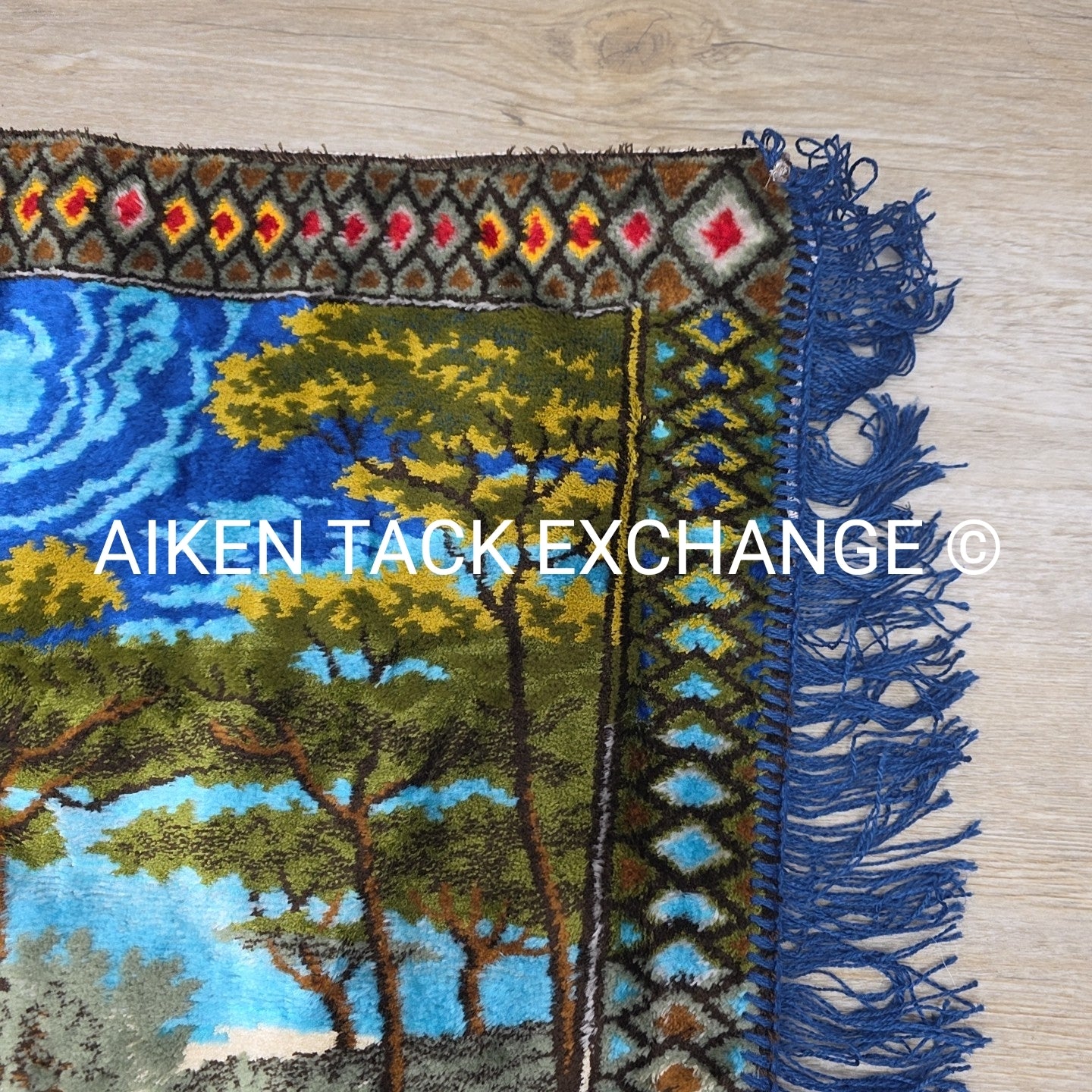 Vintage P & C Woven Velvet Tapestry w/ Horse Scene